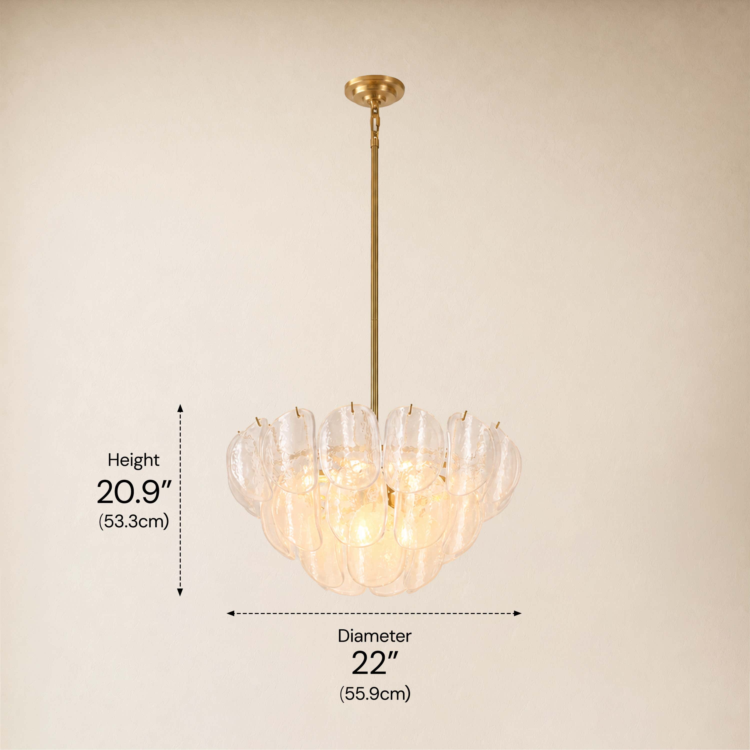 Aurevale Glass Disc Round Chandelier 22"D