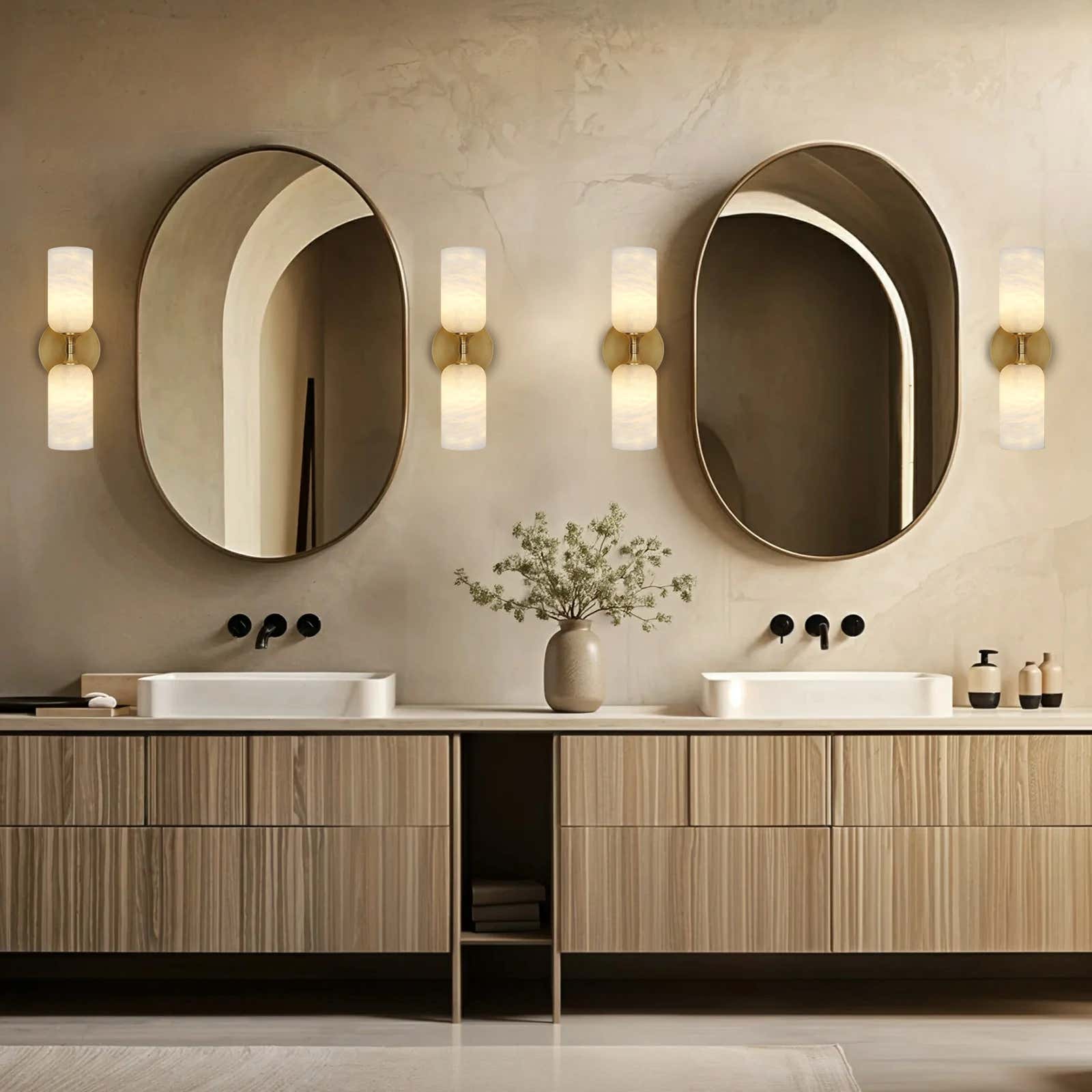 Axis Alabaster Wall Sconce 14"H