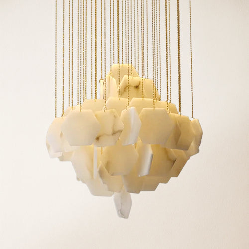 Talan Multi-layer Irregular Alabaster Chandelier 39"D