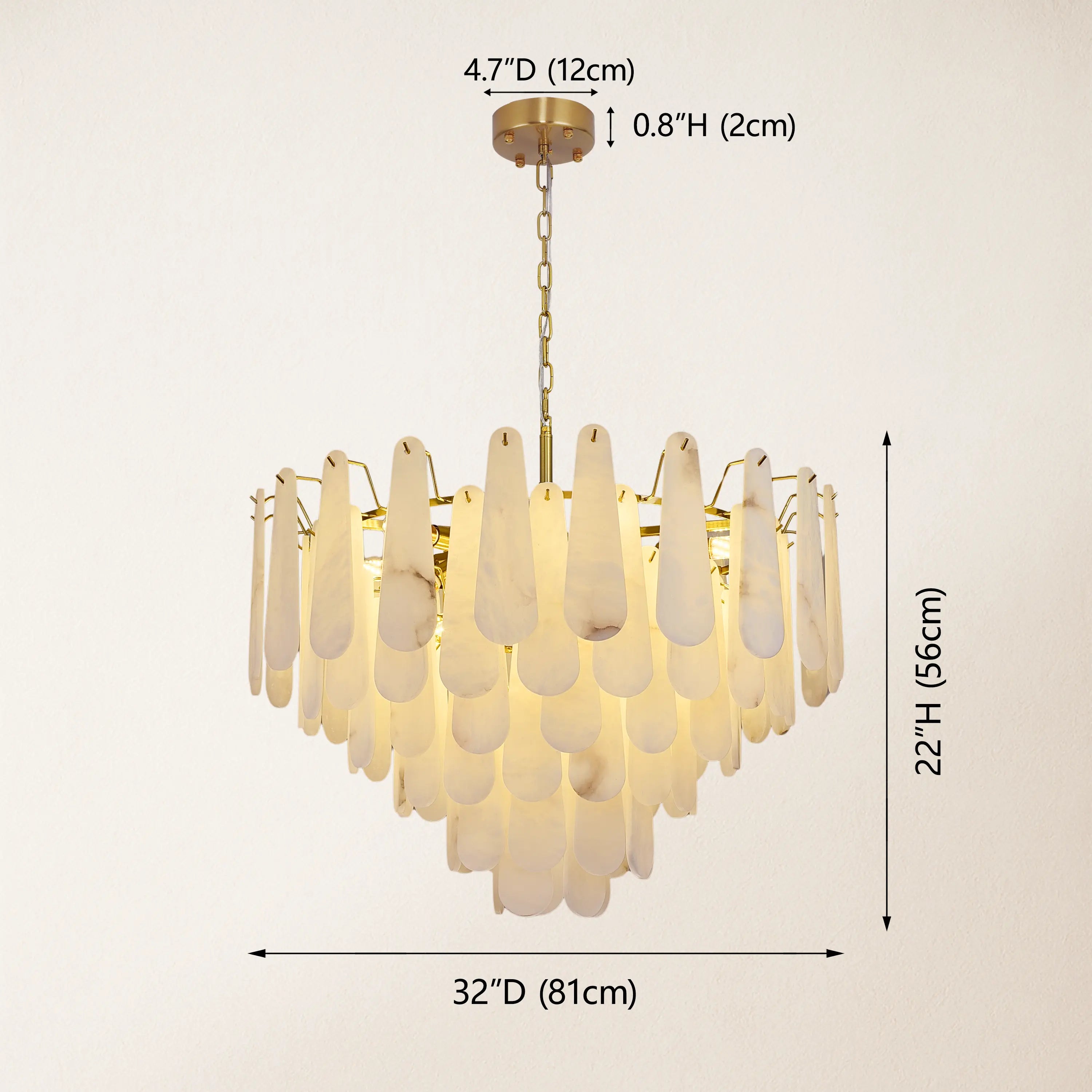 Caldera Alabaster Round Chandelier 32"