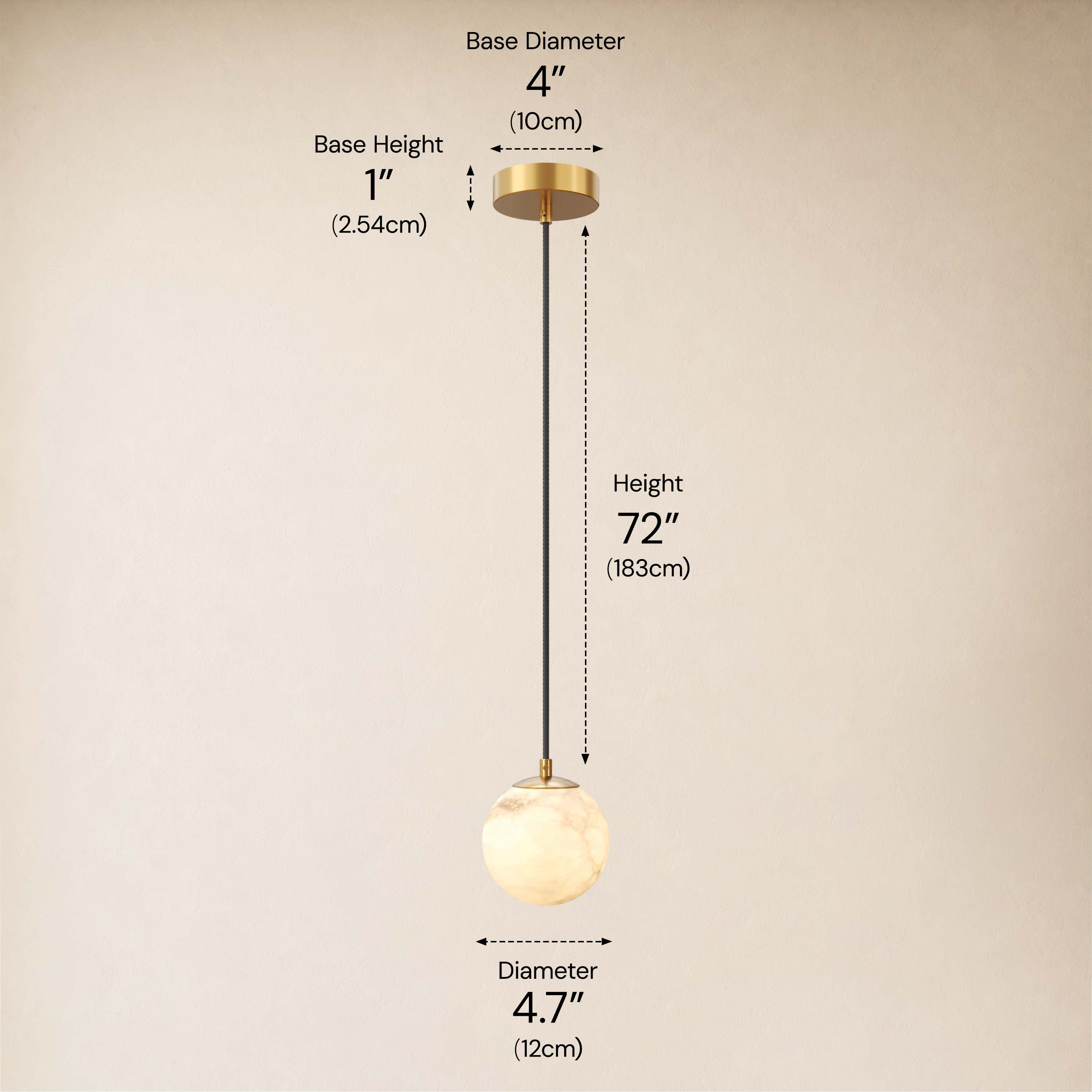 Solindra Resin Resin Alabaster Texture Globe Pendant 4.7"D