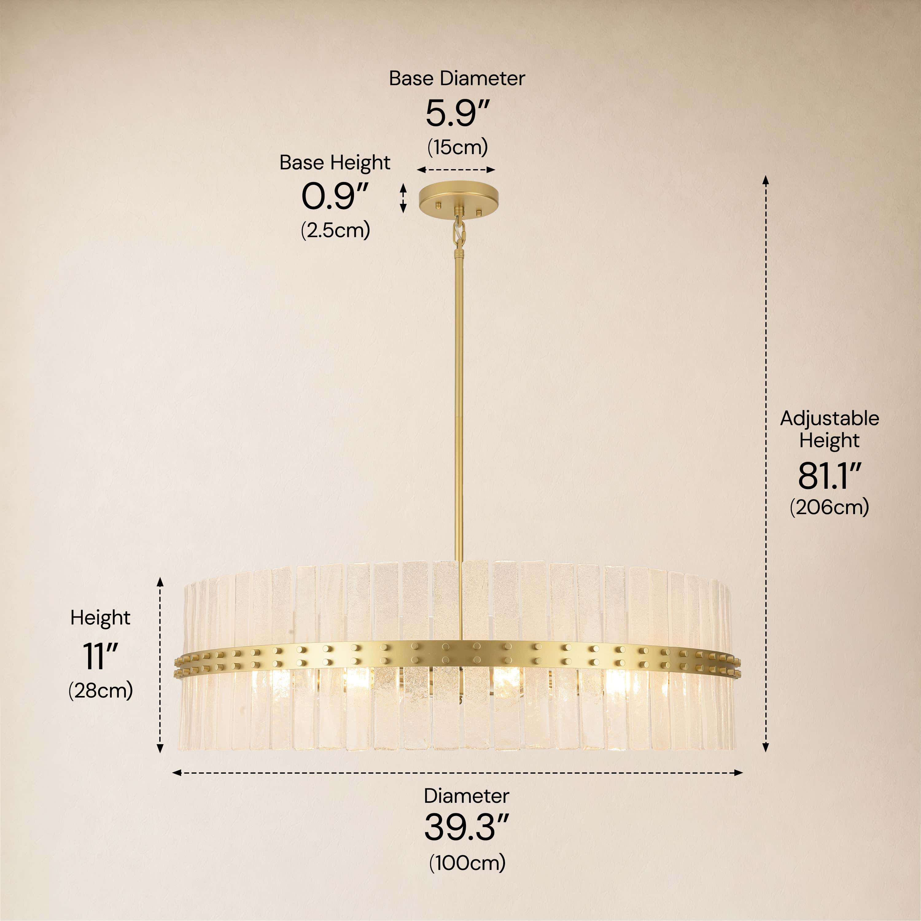 Mariselle Bubble Glass Round Chandelier 40"D
