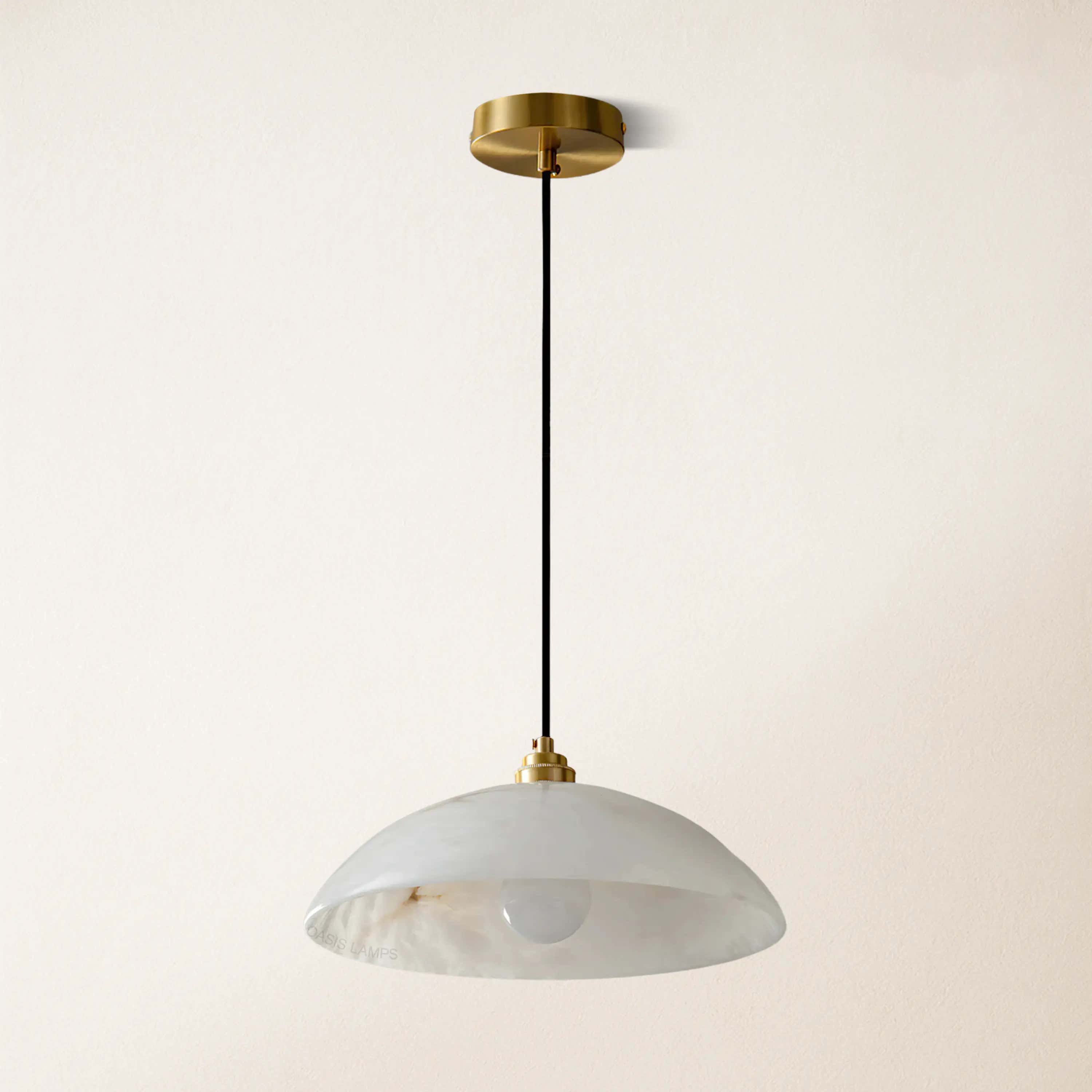 Dadaly Alabaster Modern Small Art Pendant 16"D