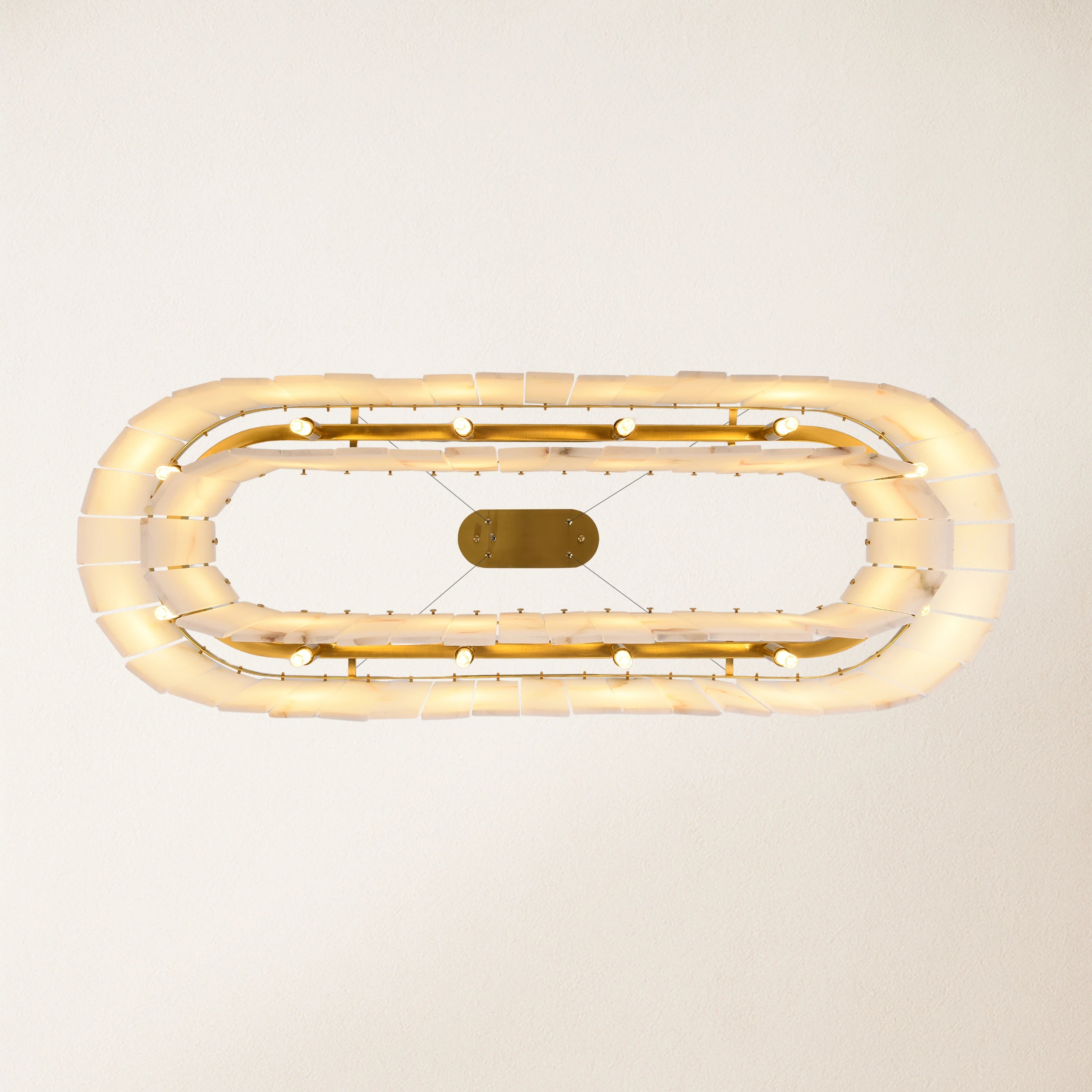 Sawyer Alabaster Oval Chandelier 40"