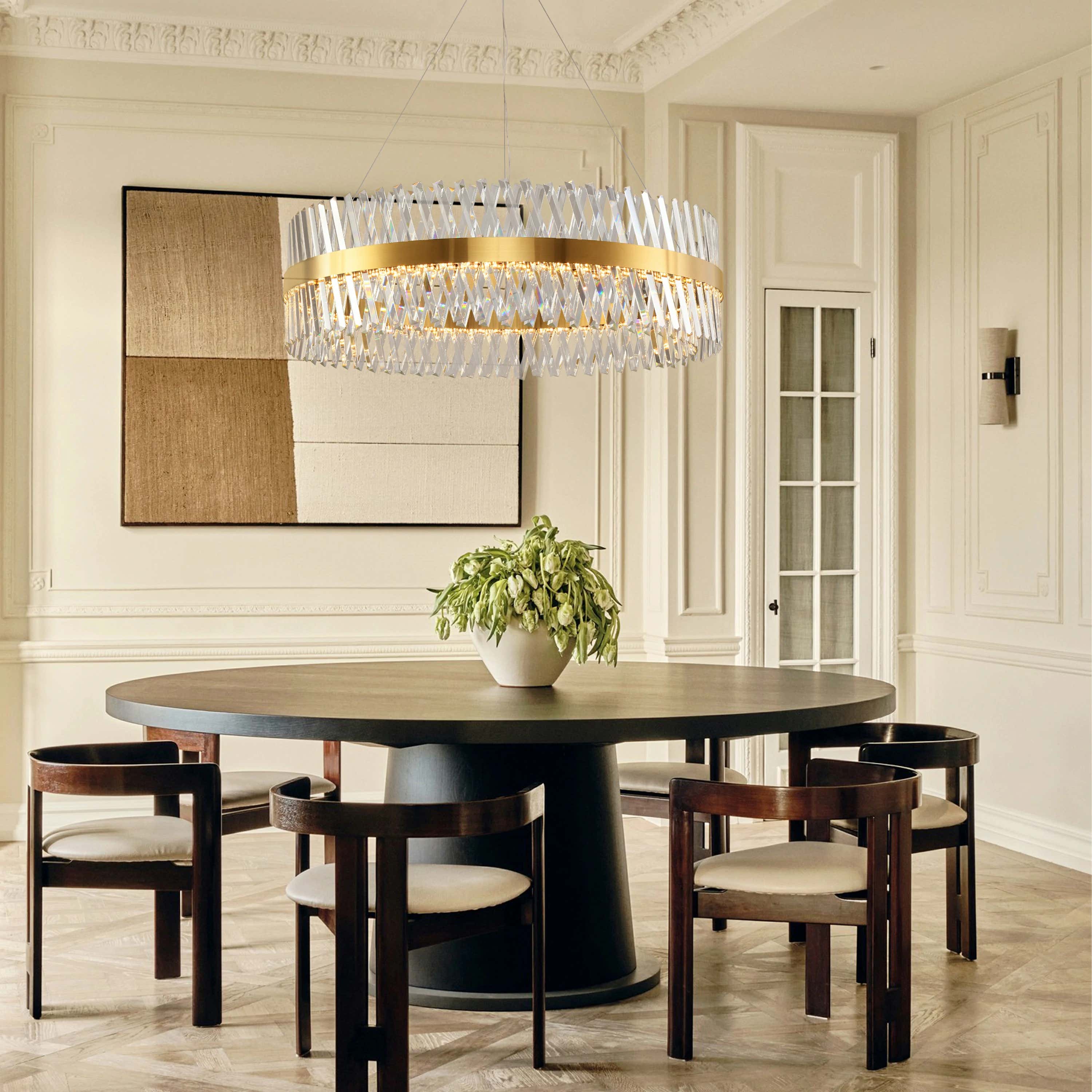 Vetro Prism Crystal Round Chandelier 40"D