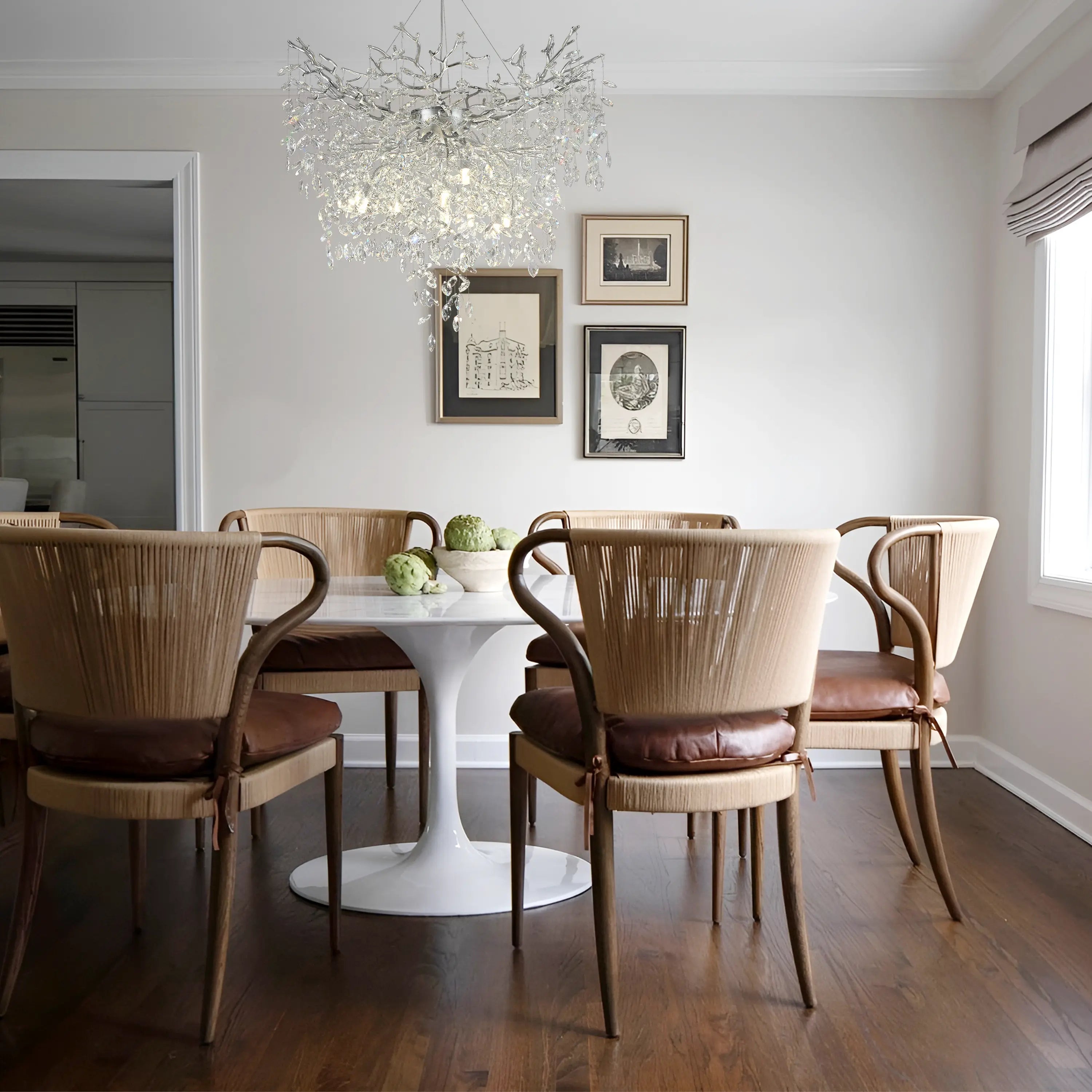 Frostleaf Crystal Grand Cascade Branches Chandelier 40"D