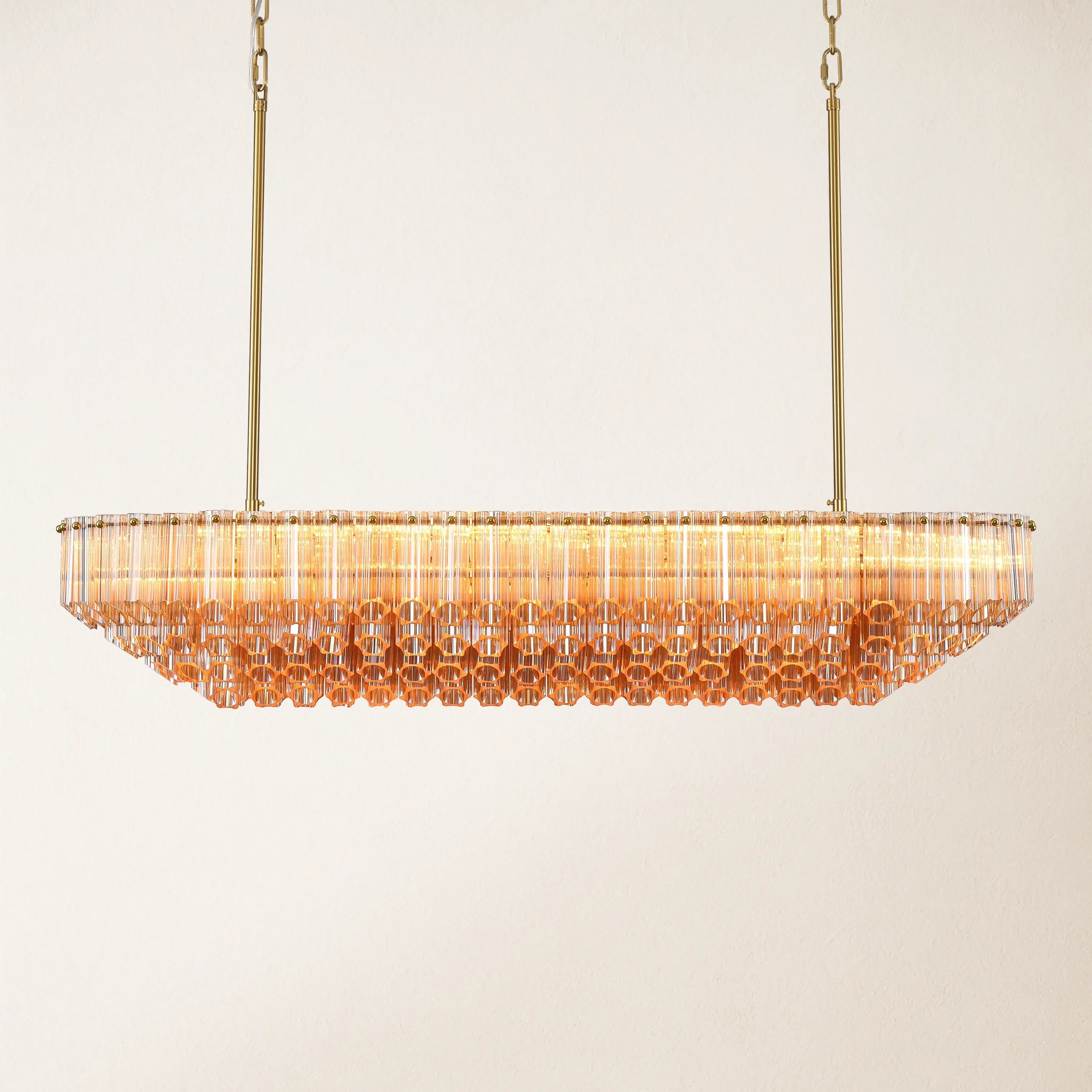Ethereal Radiance Crystal Rectangular Chandelier 43"L