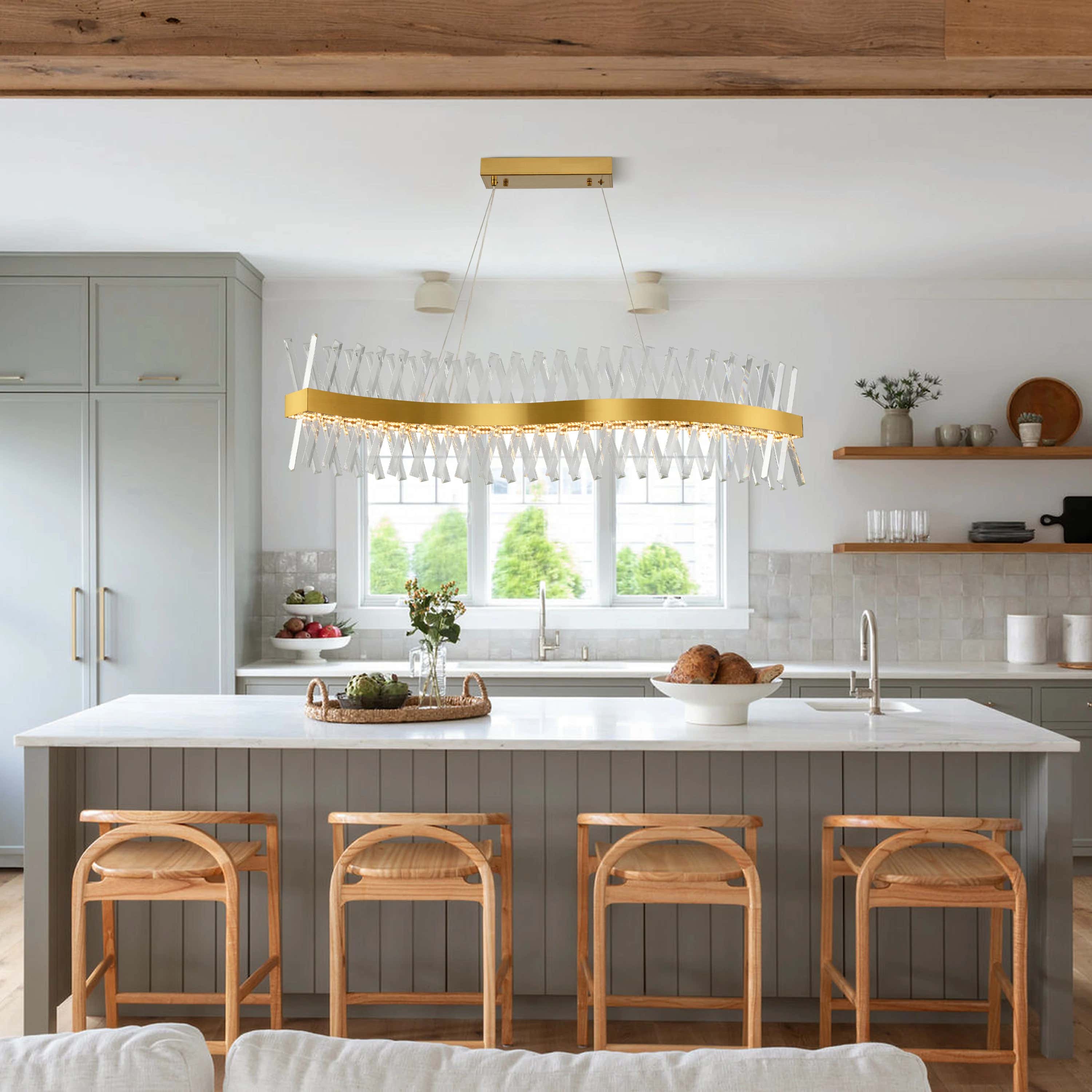 Vetro Prism Crystal Rectangular Chandelier 47"W