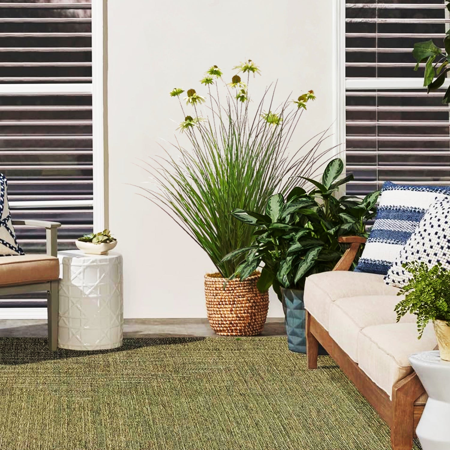 Artificial 11-Head Chrysanthemum Spray 120cm H