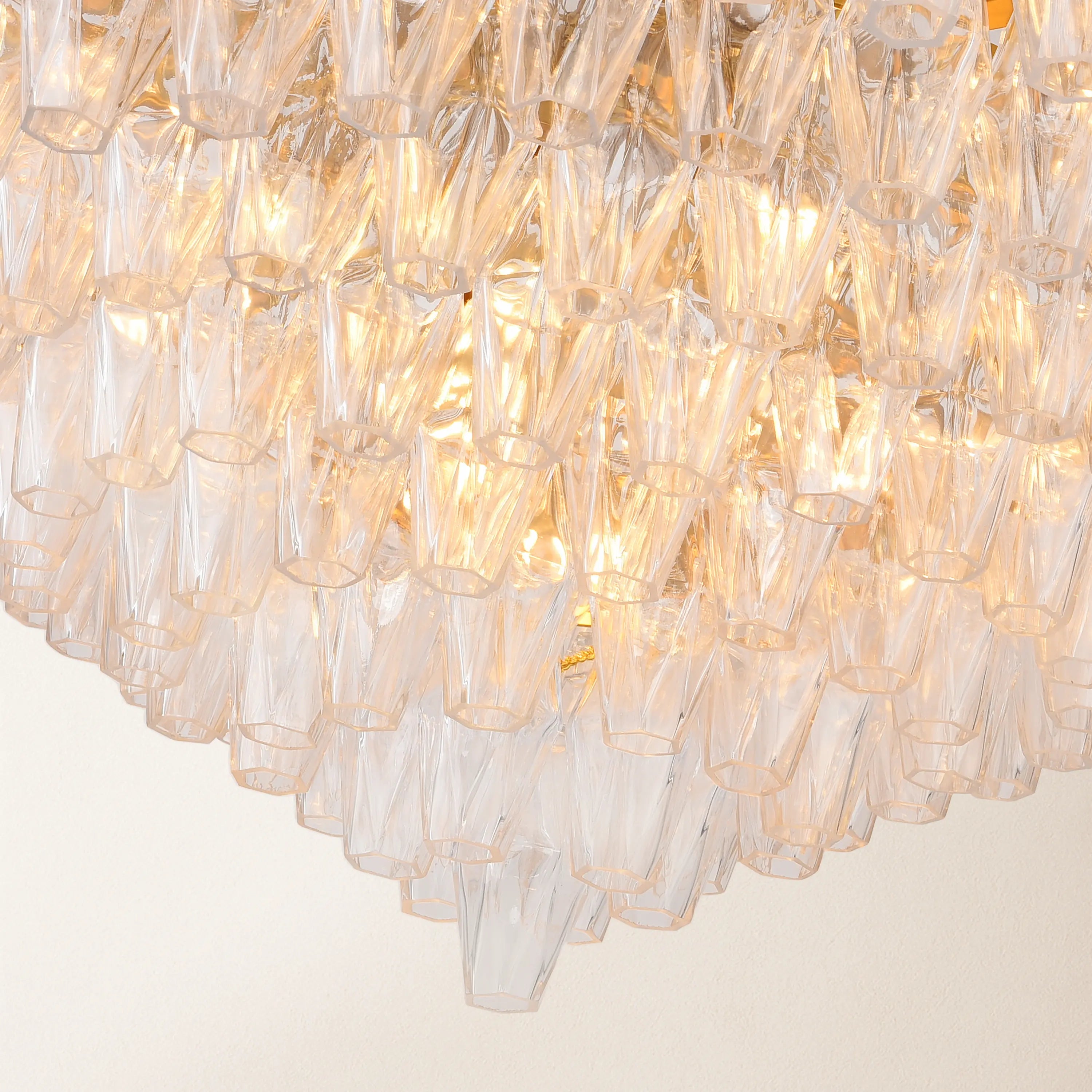 Celestial Drop Round Crystal Glass Chandelier 48"D