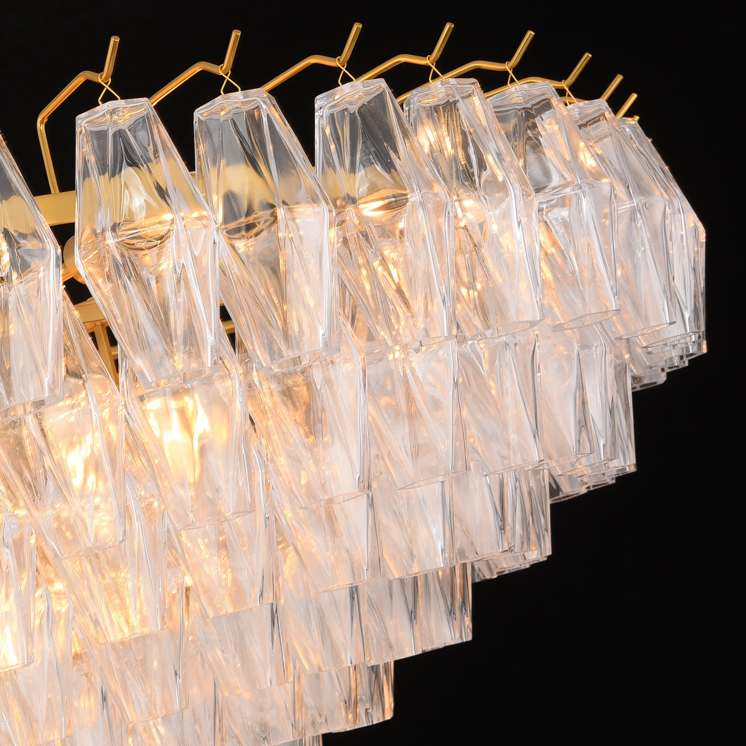 Celestial Drop Round Crystal Glass Chandelier 48"D