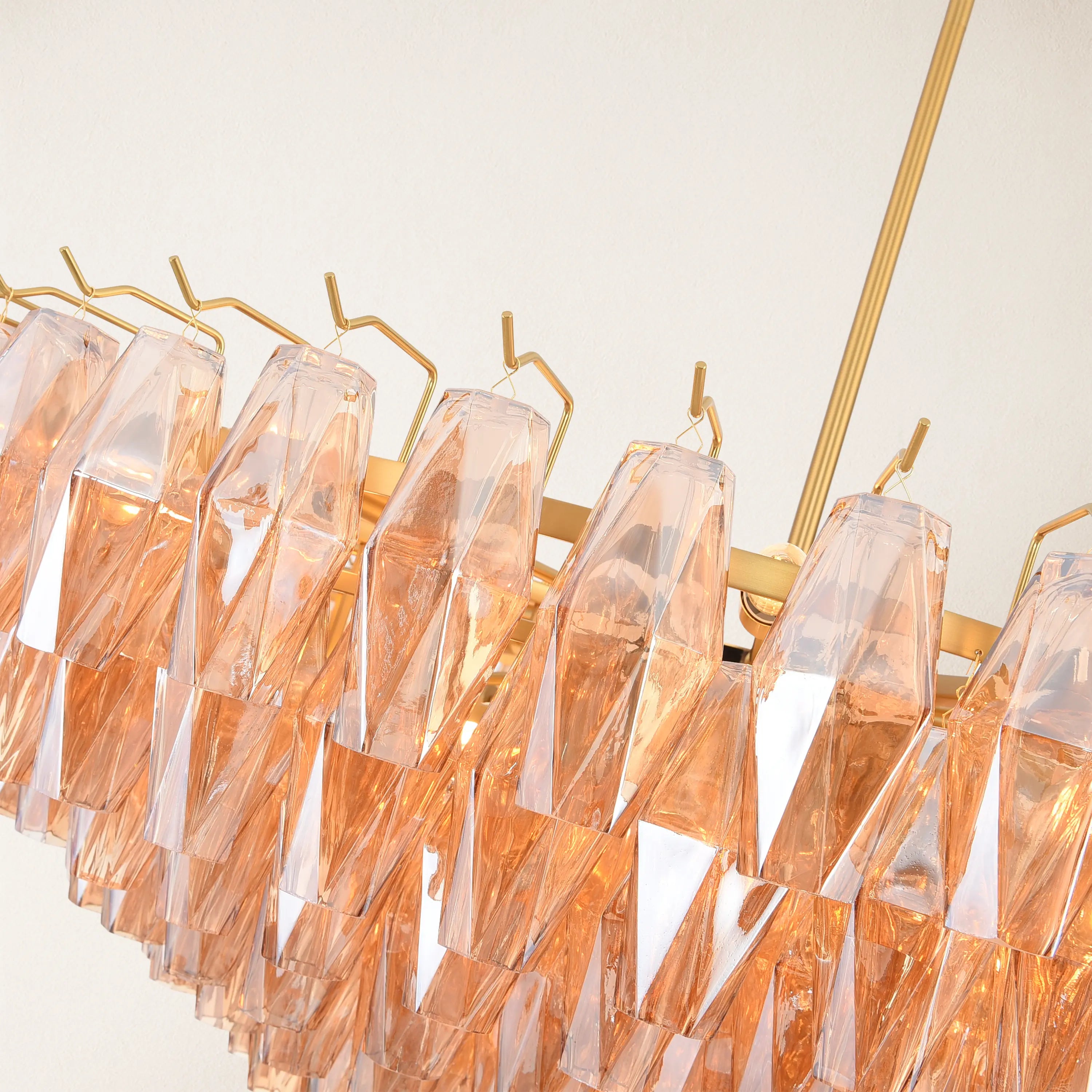 Celestial Drop Round Crystal Glass Chandelier 48"D