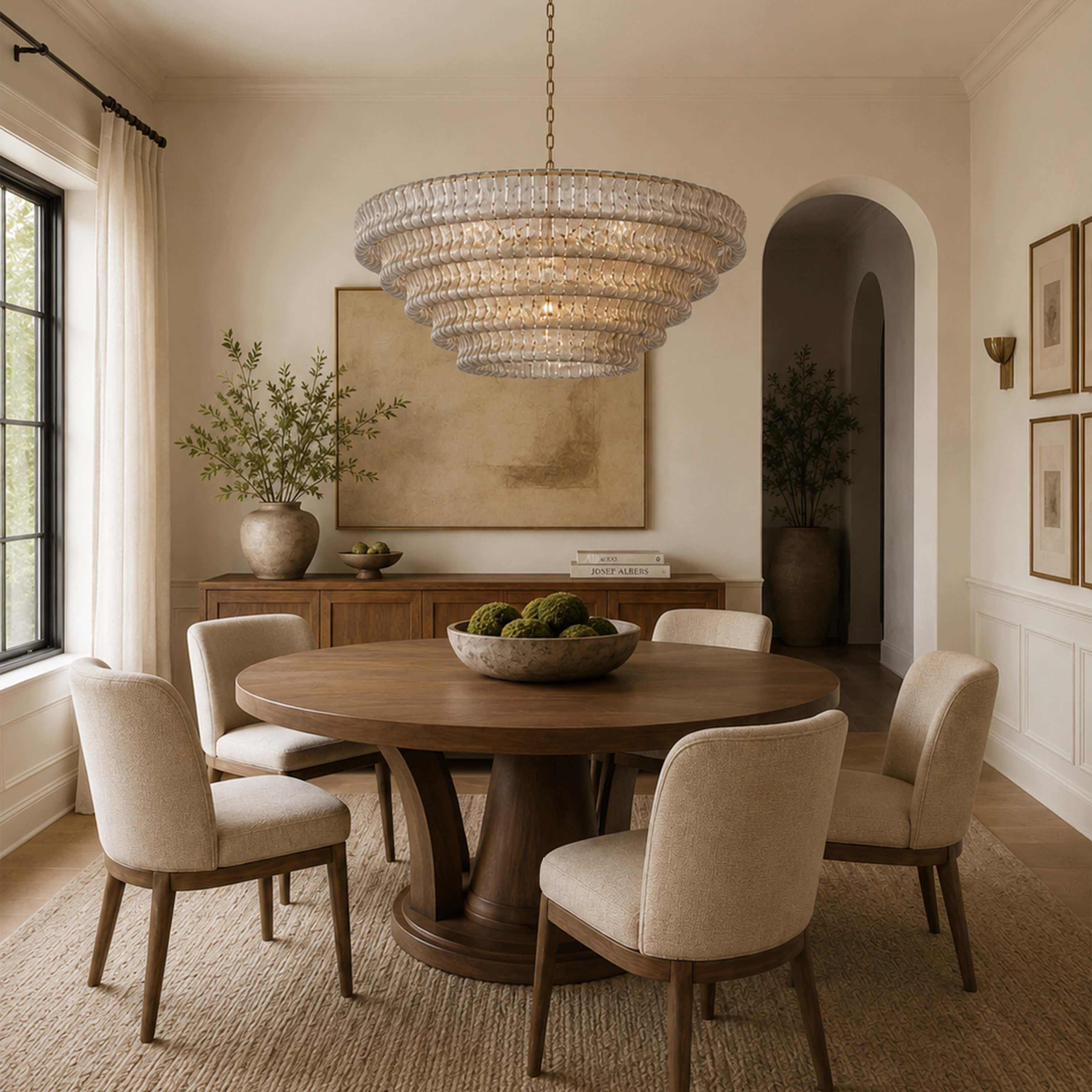 Ondalia Tiered Glass Custom Round Chandelier 48" 60"D