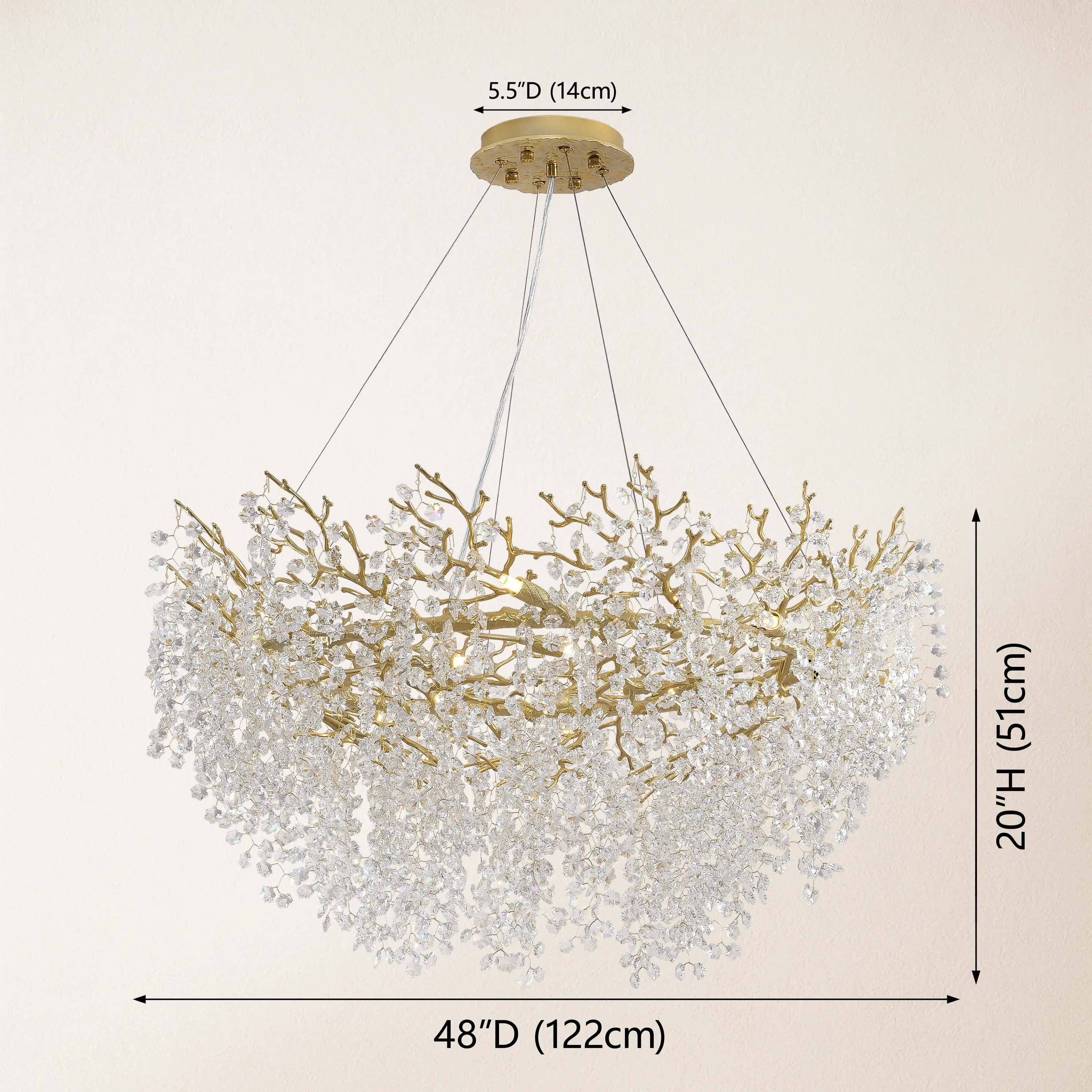 Lustre Branches Round Chandelier 48"D