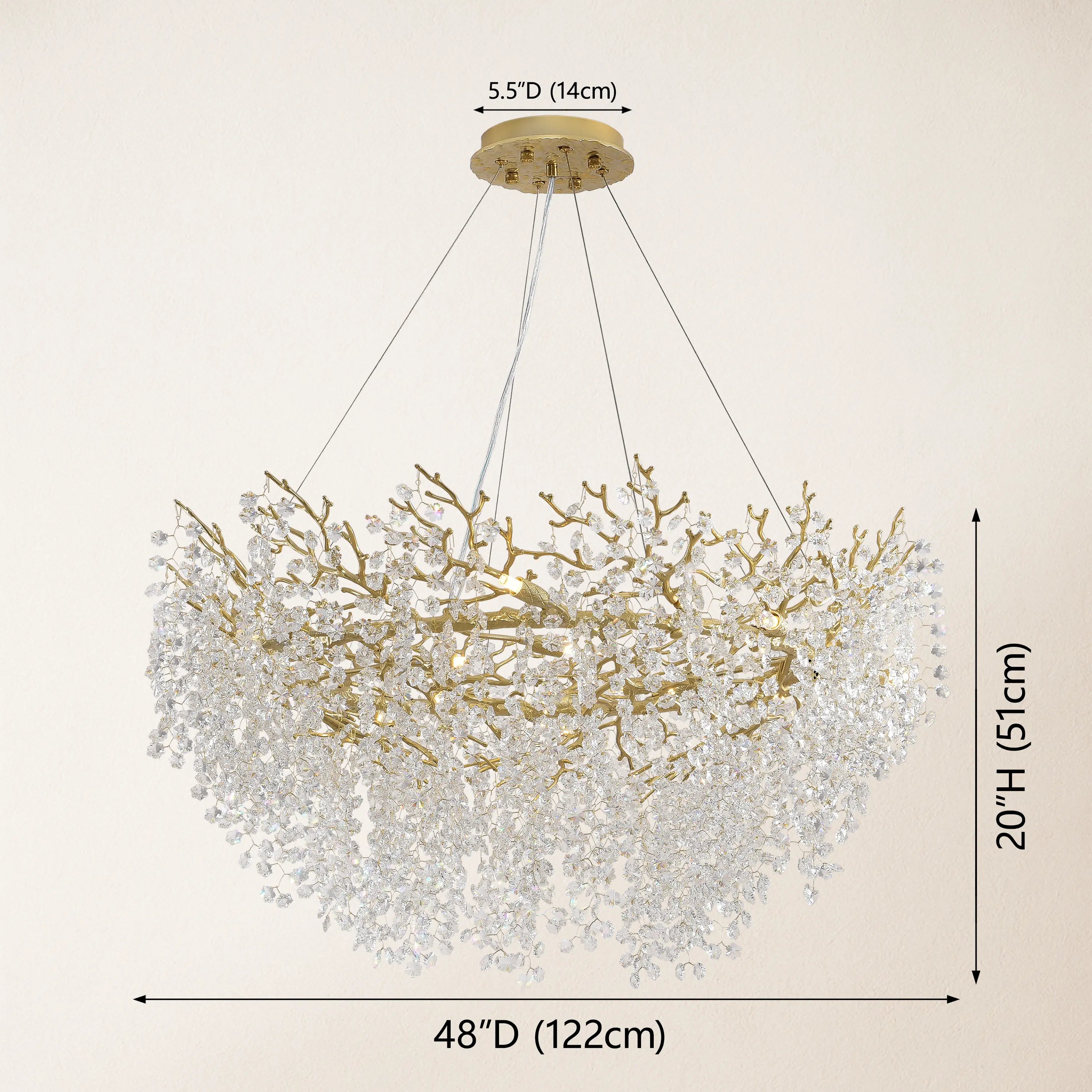 Lustre Branches Round Chandelier 48"D