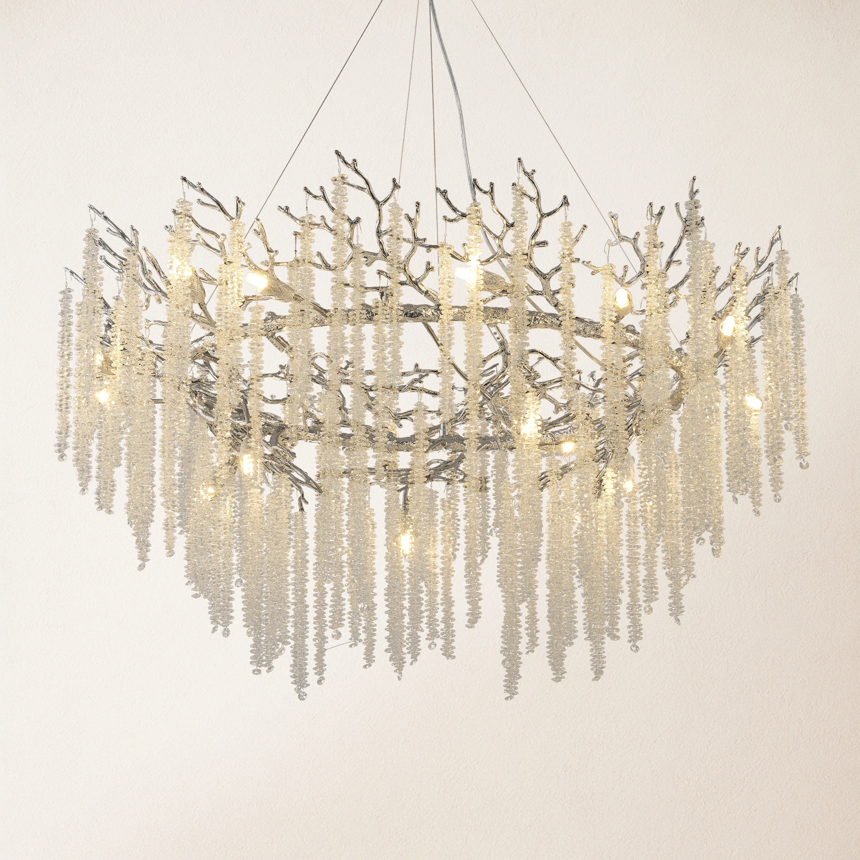 Snow Tree Branch Chandelier 47''D