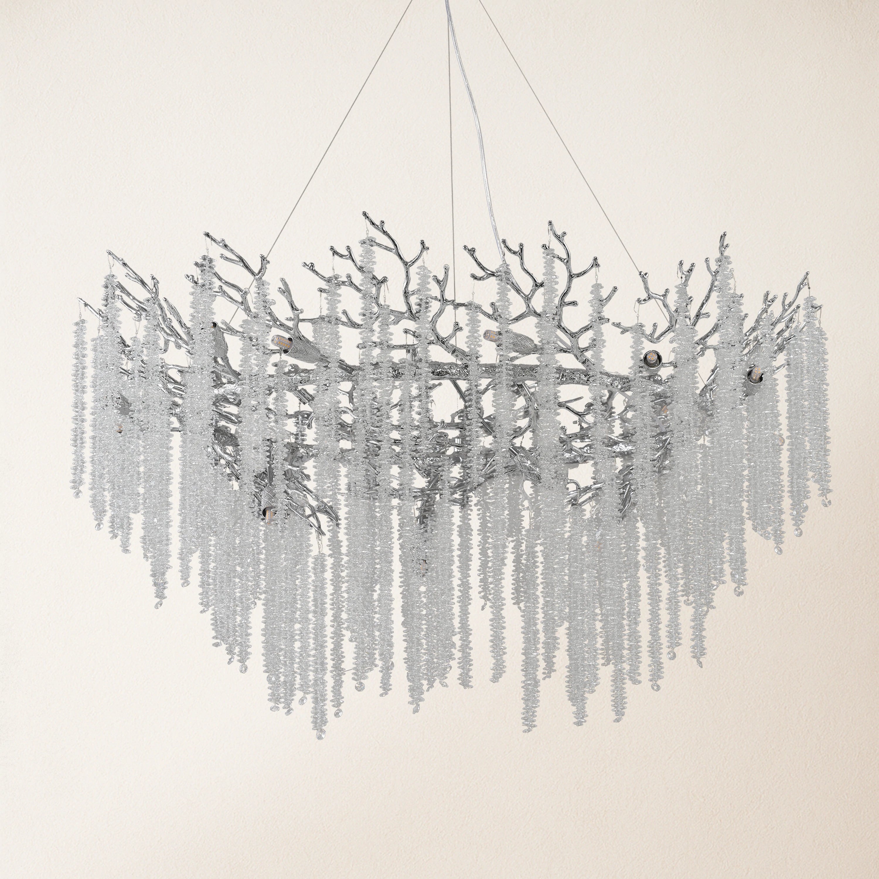 Snow Tree Branch Chandelier 47''D