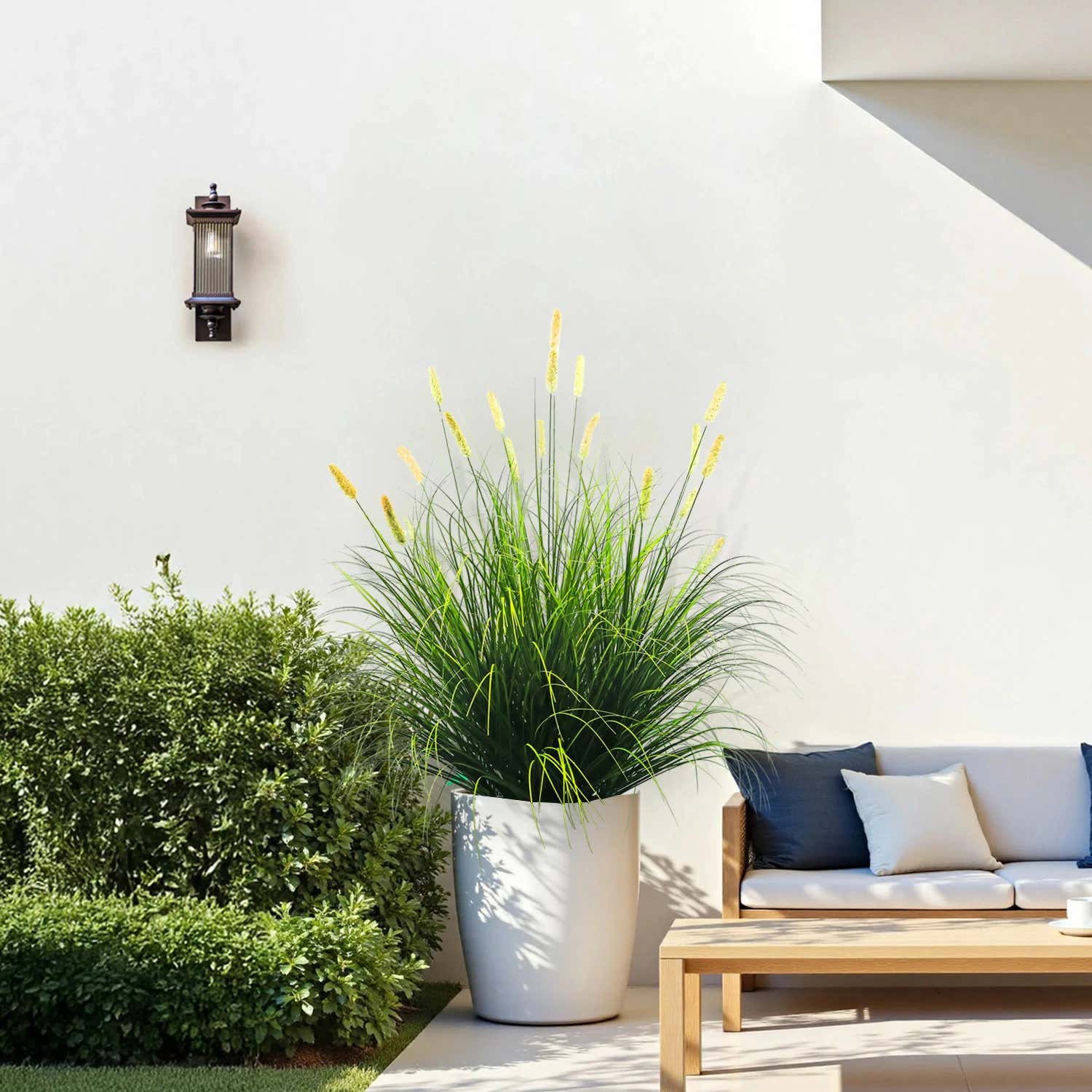 Artificial 20-Head Short Pine Grass with Curved-Straight Onion Grass Bonsai 110cm H