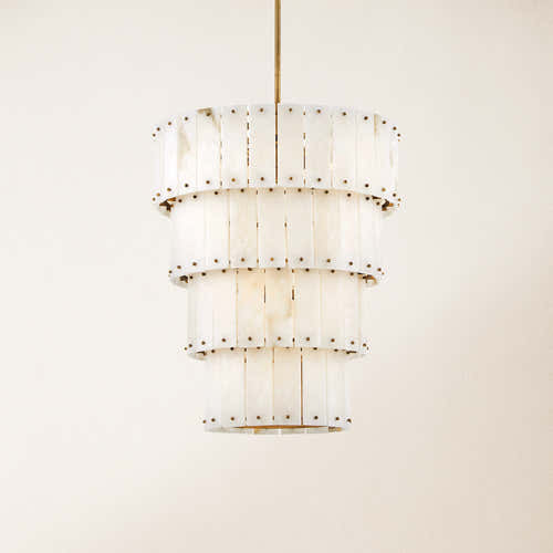 Rancho Alabaster 4-Tier Round Chandelier 24''D#Finish_Gold
