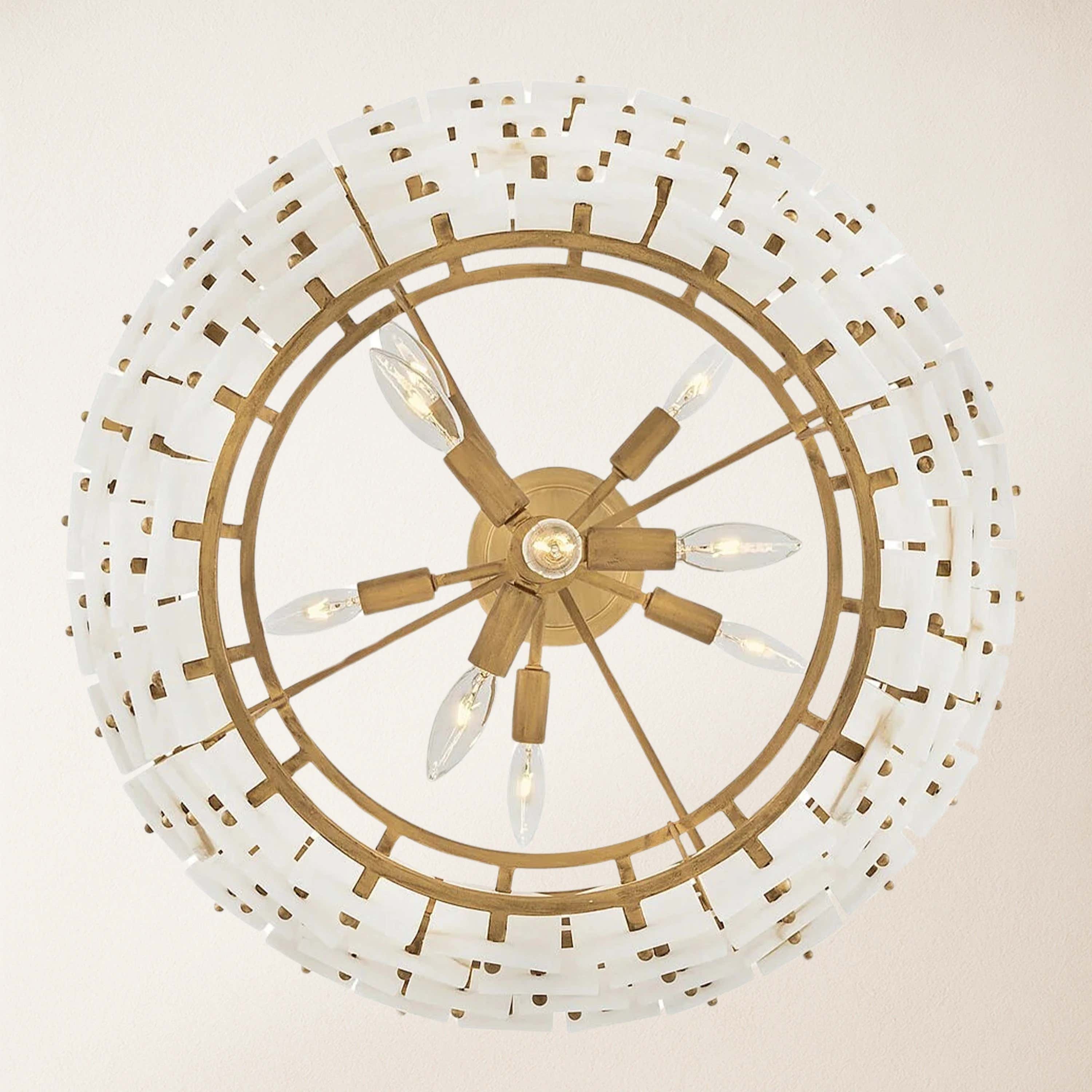 Rancho Alabaster 4-Tier Round Chandelier 24''D#Finish_Gold