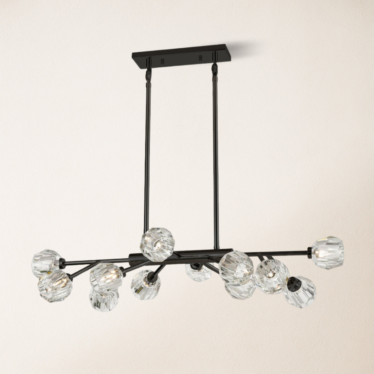 Parisian Crystal Linear Chandelier 48"L