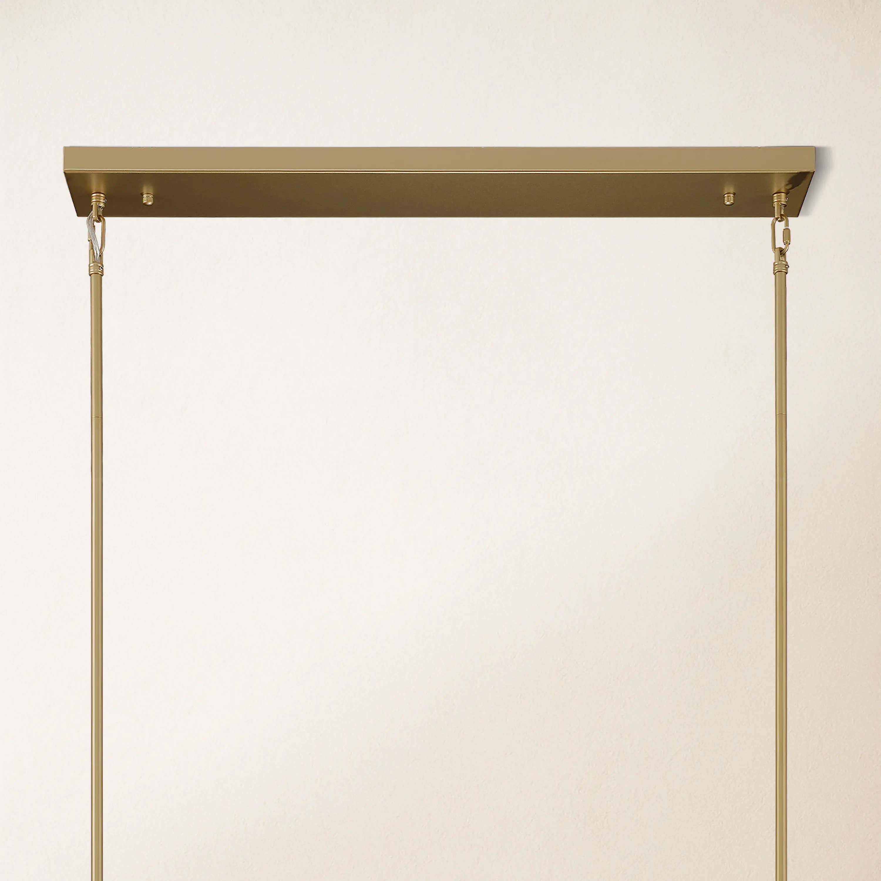 Cylora Glass Tube Rectangular Chandelier 54"W