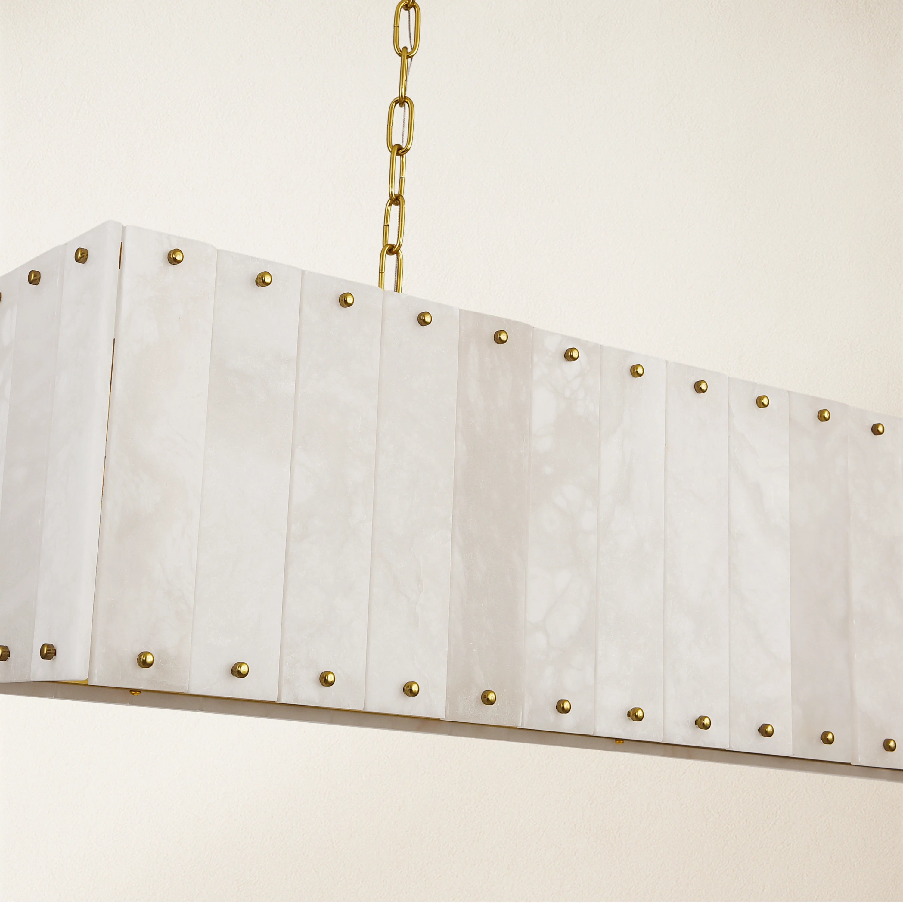 Nivislight Alabaster Rectangular Chandelier 55"
