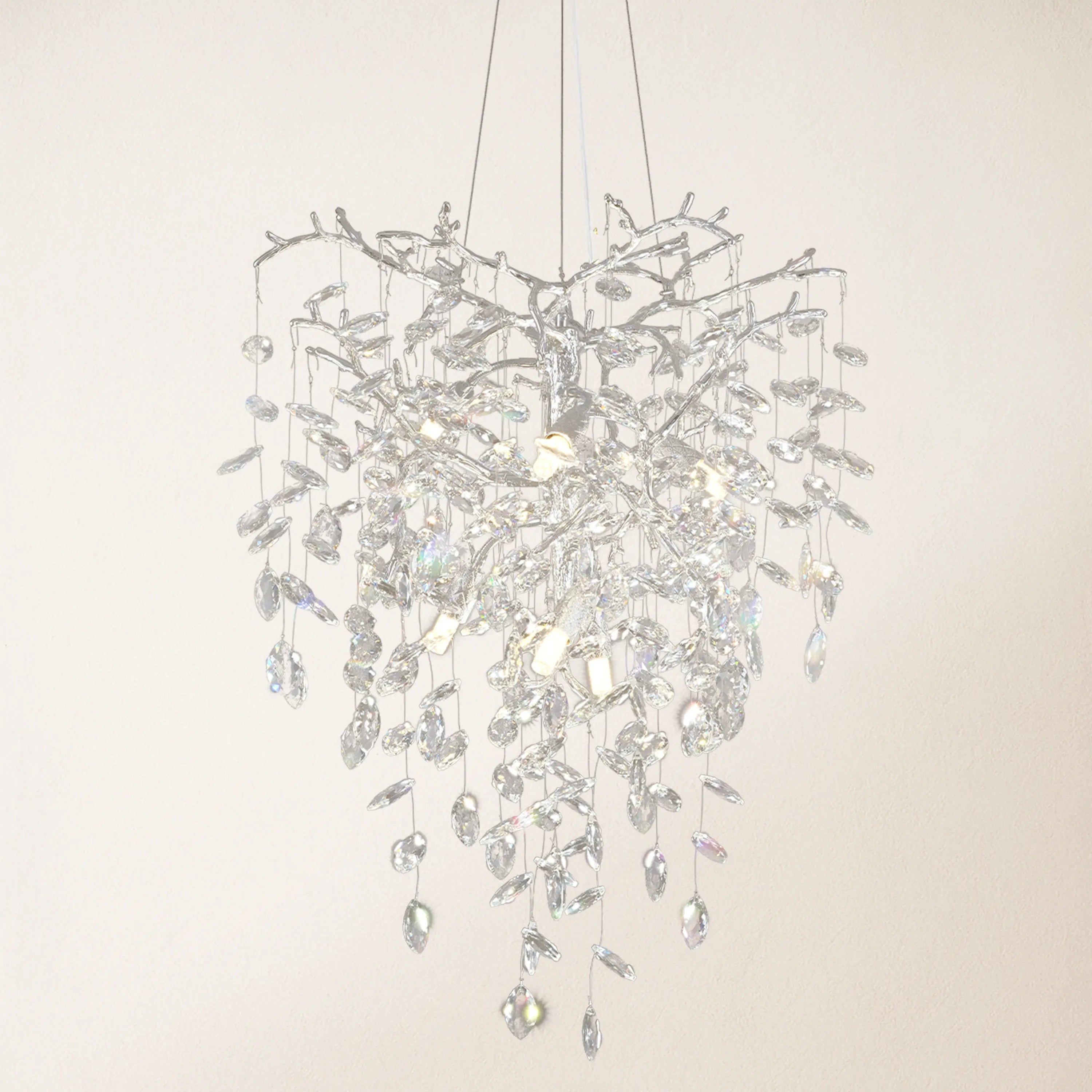 Frostleaf Crystal Grand Cascade Branches Chandelier 21"D