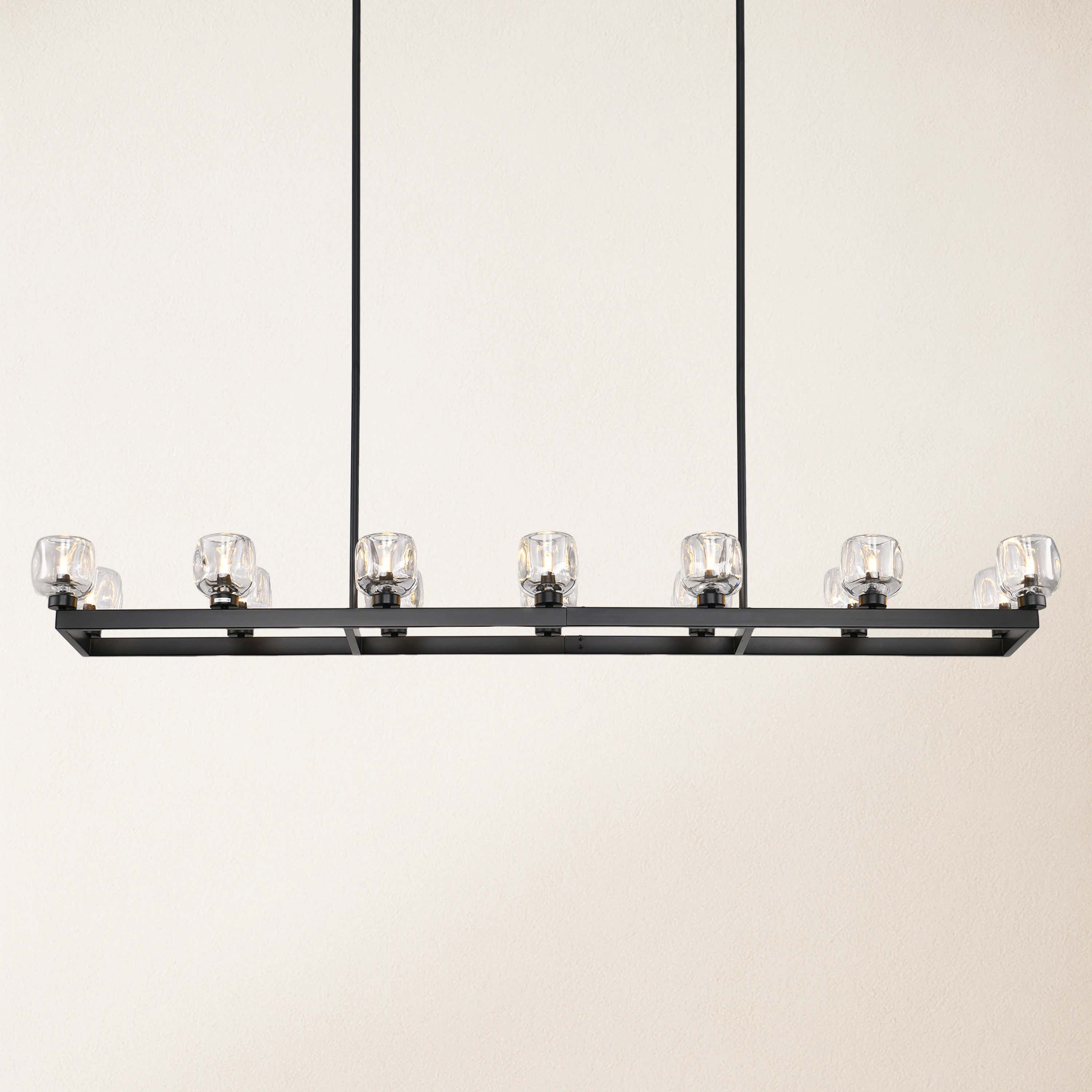 Vellum Rectangular Chandelier 68"W
