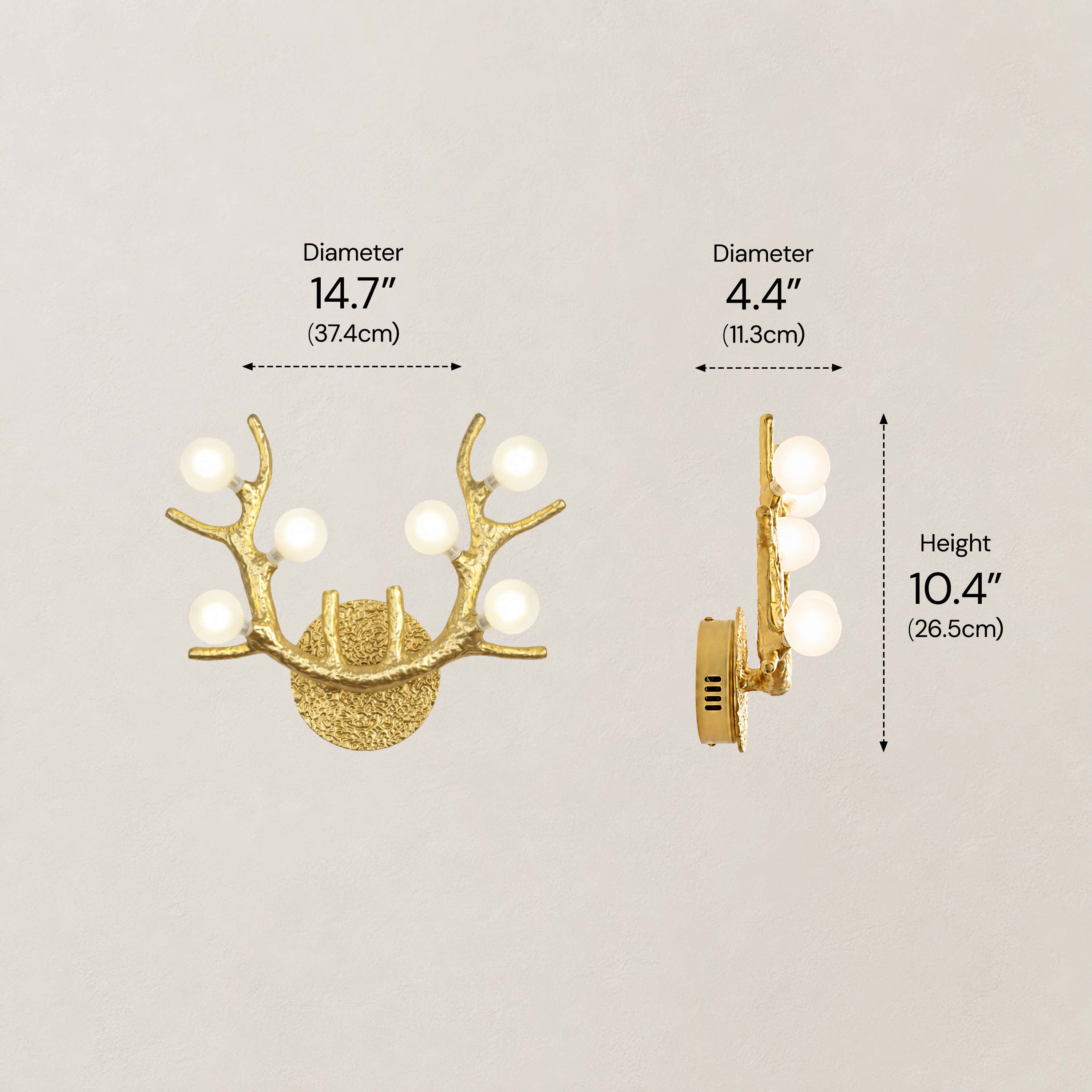 Cervia Antler Branch Wall Sconce 15"W