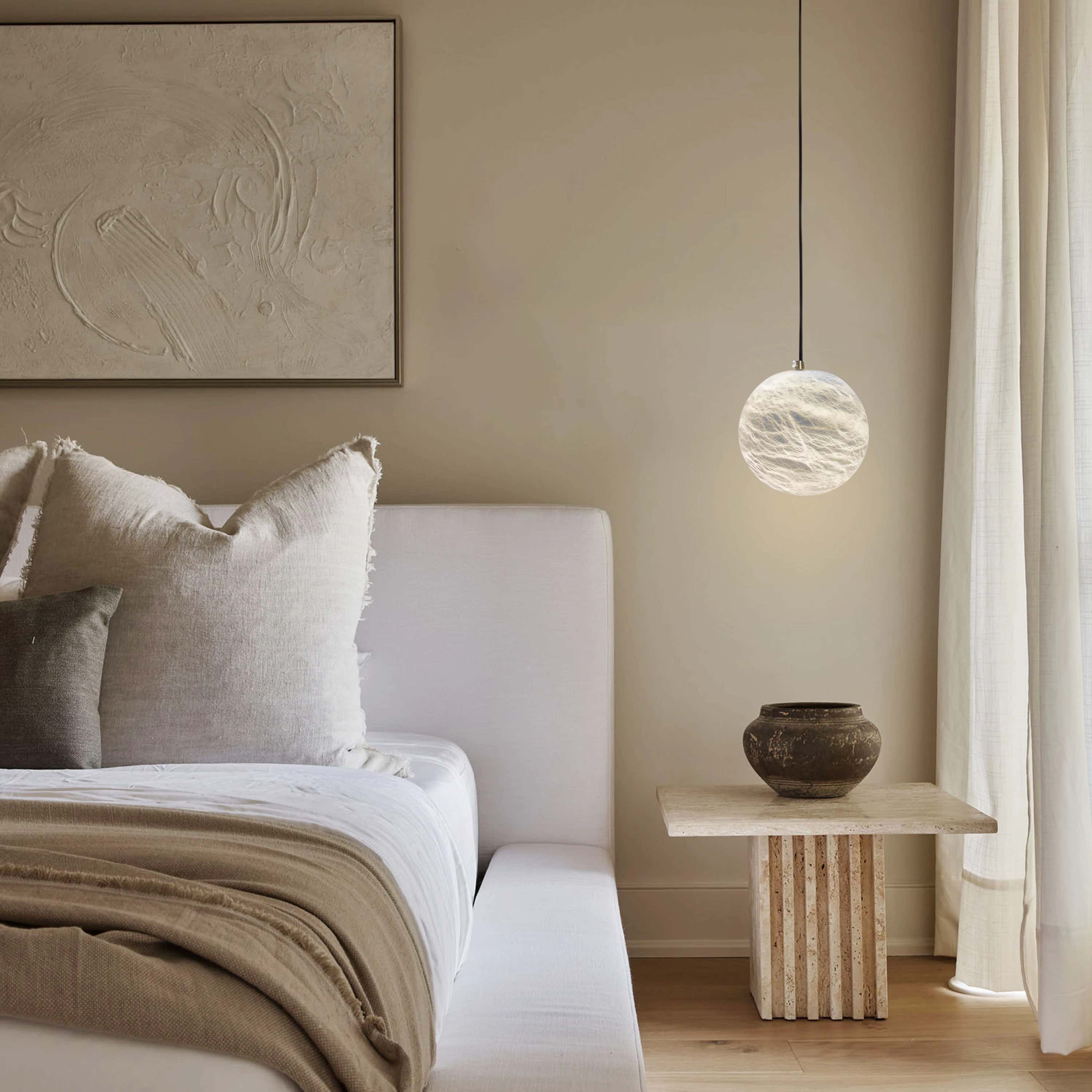 Nami Alabaster Global Ball Pendant Light 6"D