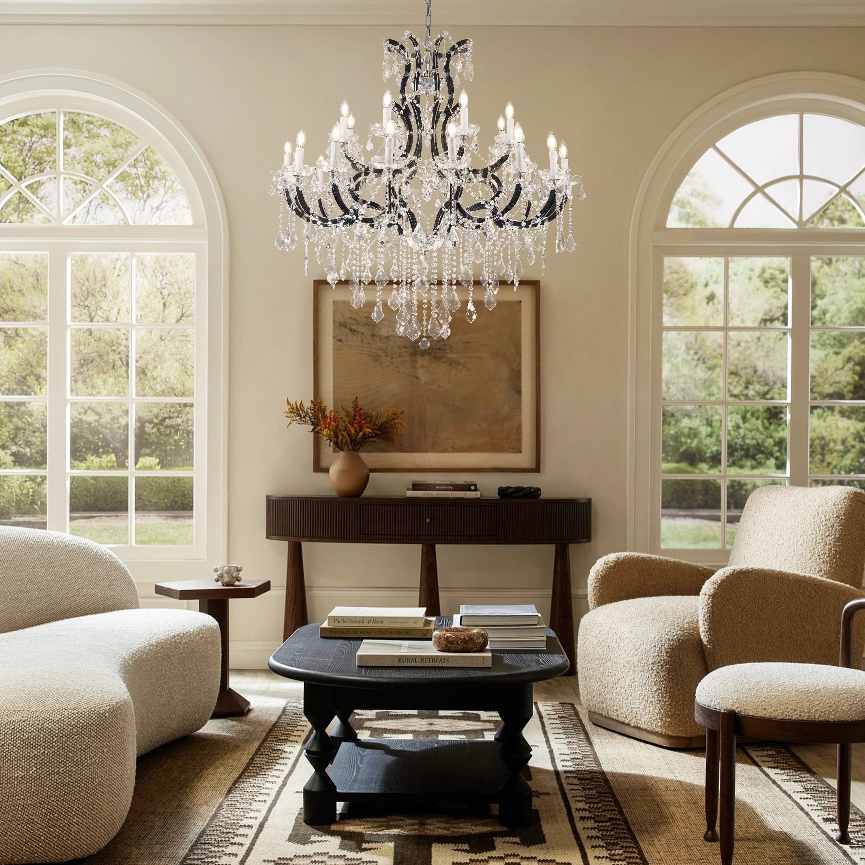 Roco Crystal Classical Round Chandelier 48"D