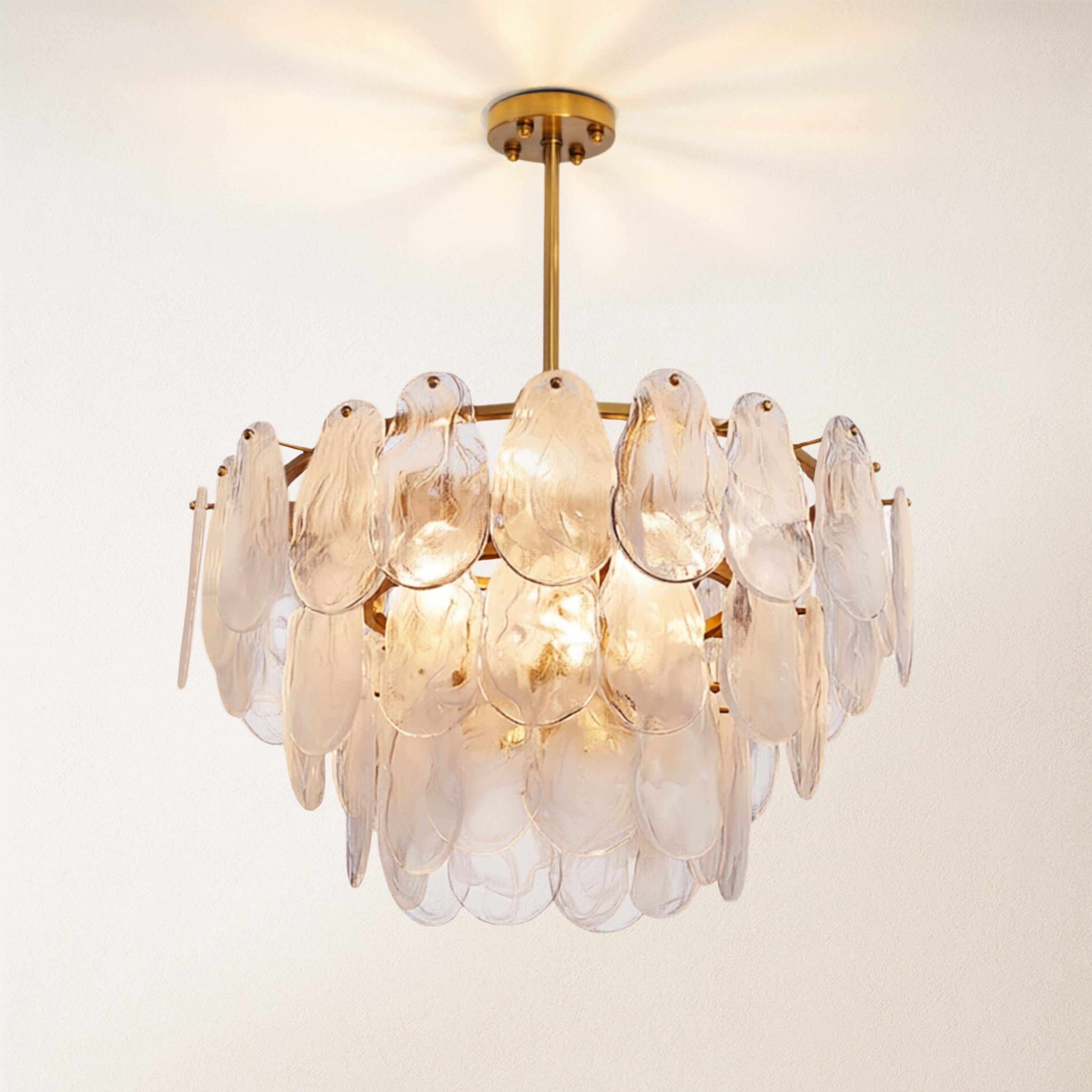 Elaris Glass Cloud Tiered Chandelier 24"D