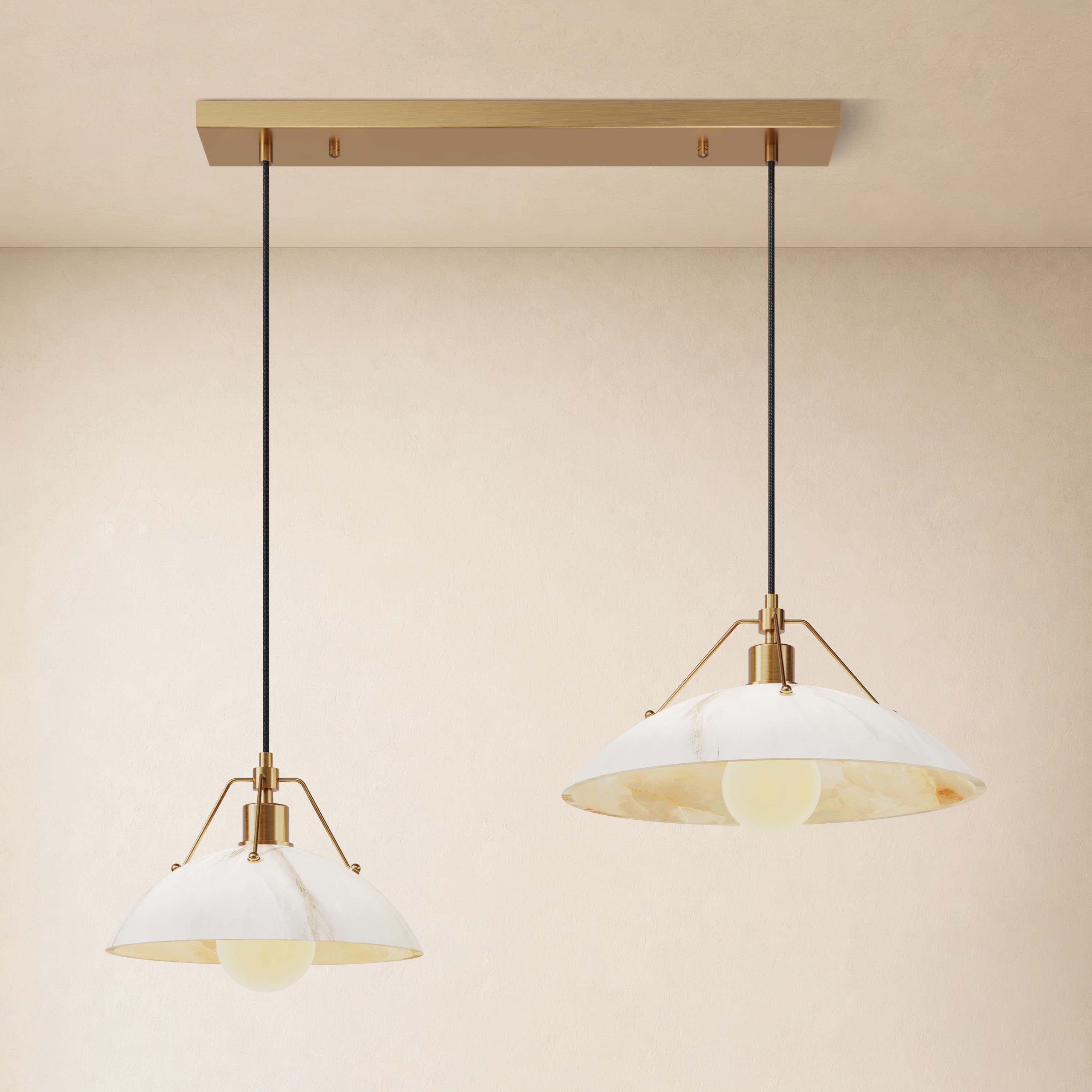 Aurevyn Resin Resin Alabaster Texture Multi-Light Linear Pendant