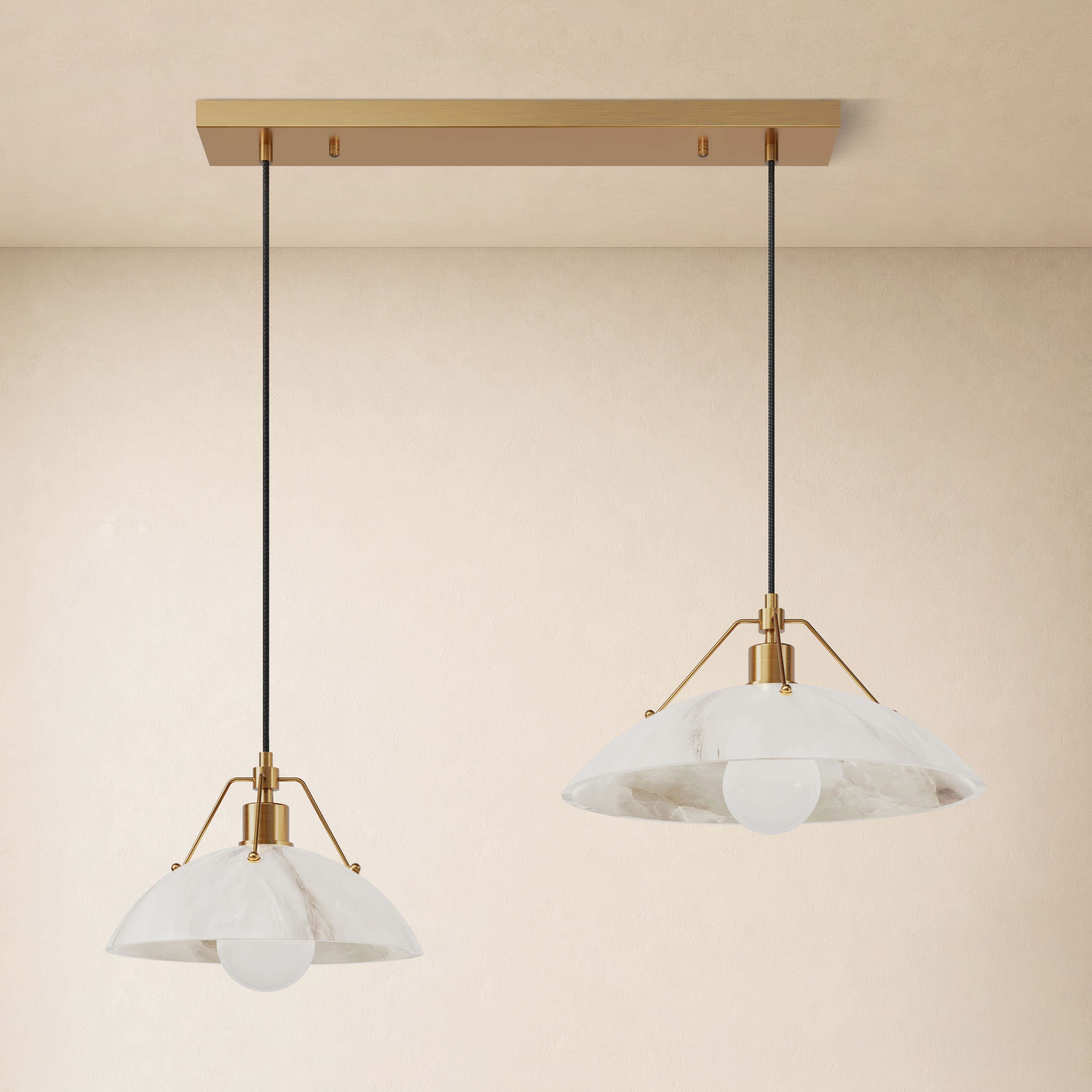 Aurevyn Resin Resin Alabaster Texture Multi-Light Linear Pendant
