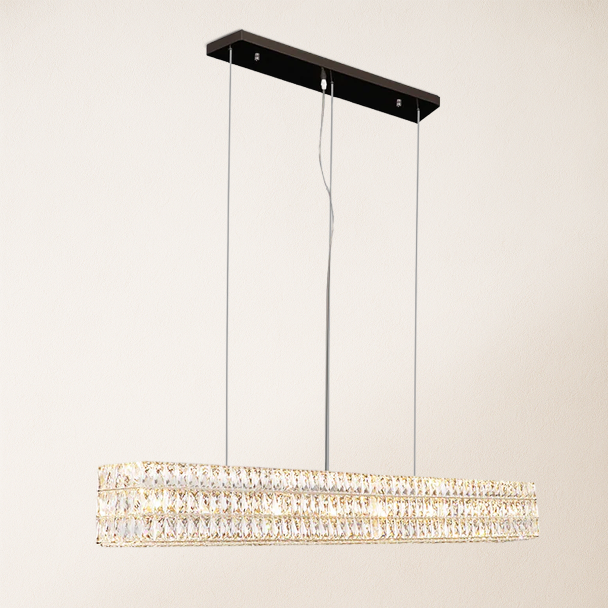 Mia Rectangular Crystal Chandelier 73"W