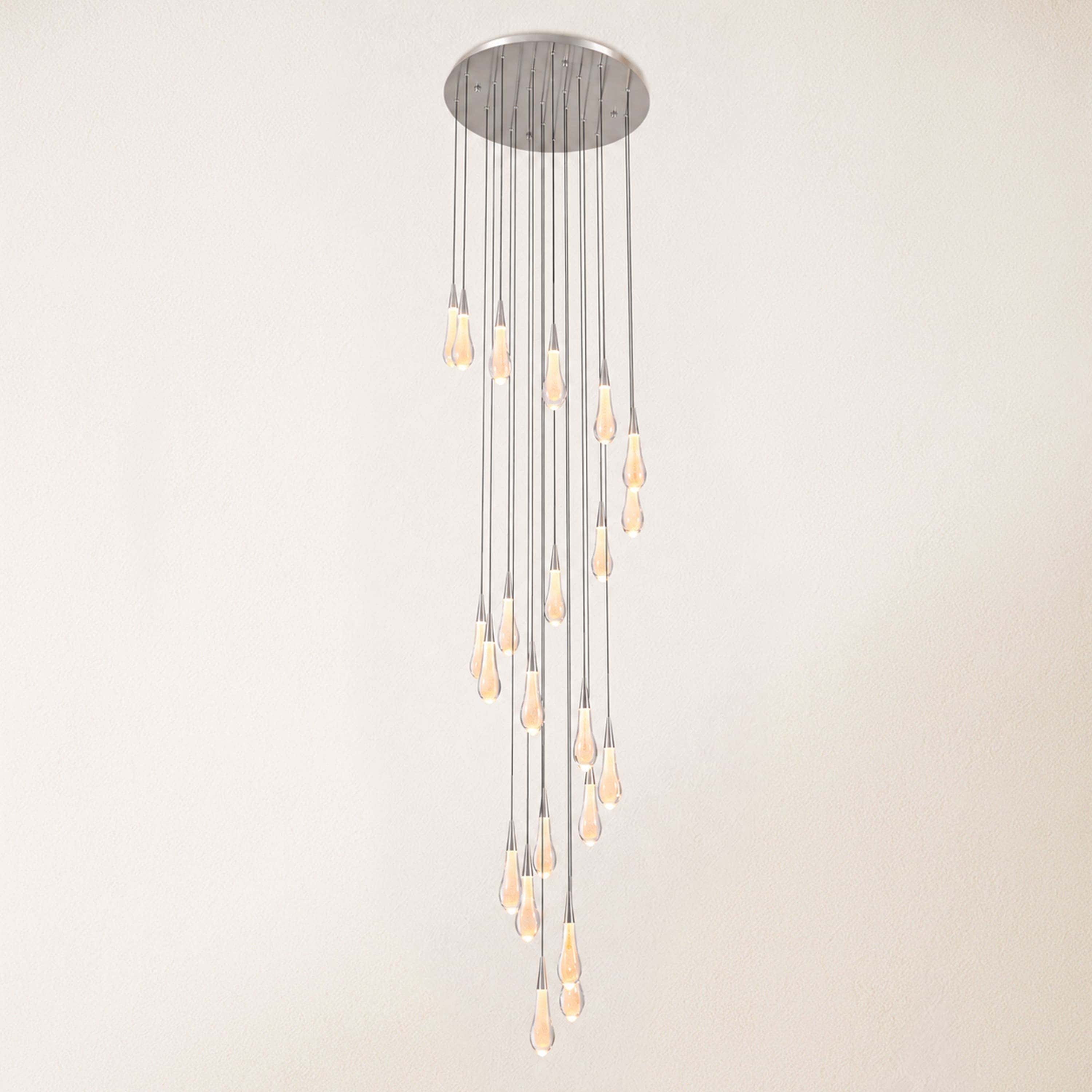 Teardrop Crystal Drop Round Chandelier