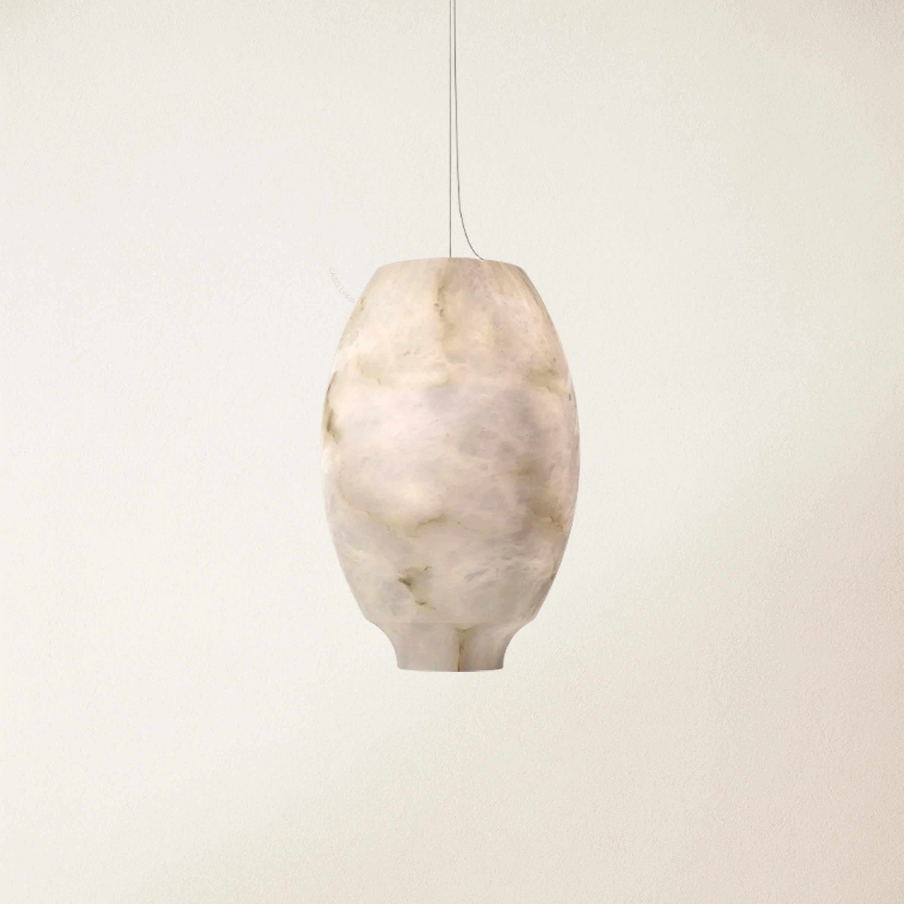 Dadaly Alabaster Lantern Small Art Round Pendant 8"W