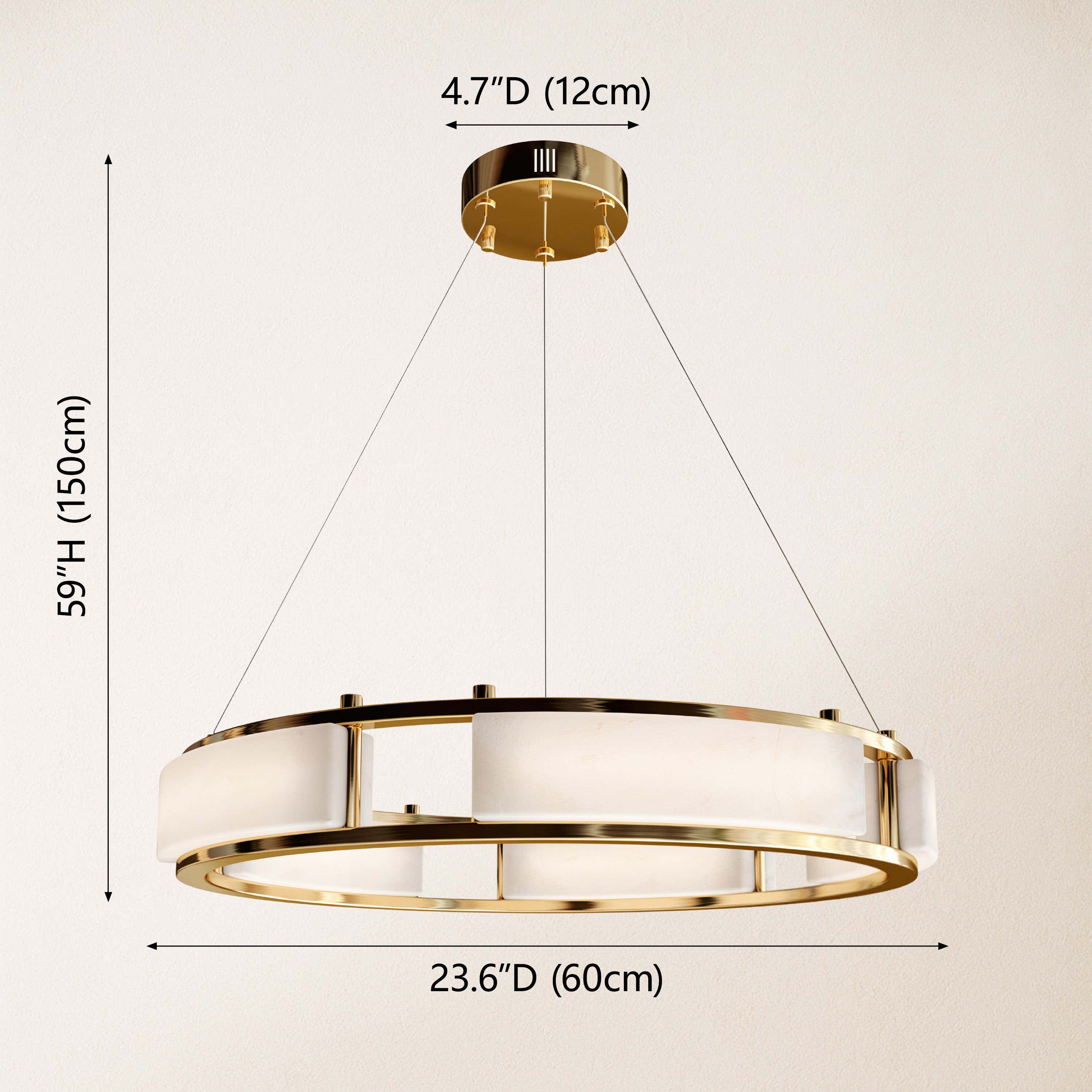 Serenique Qatar Alabaster Round Chandelier