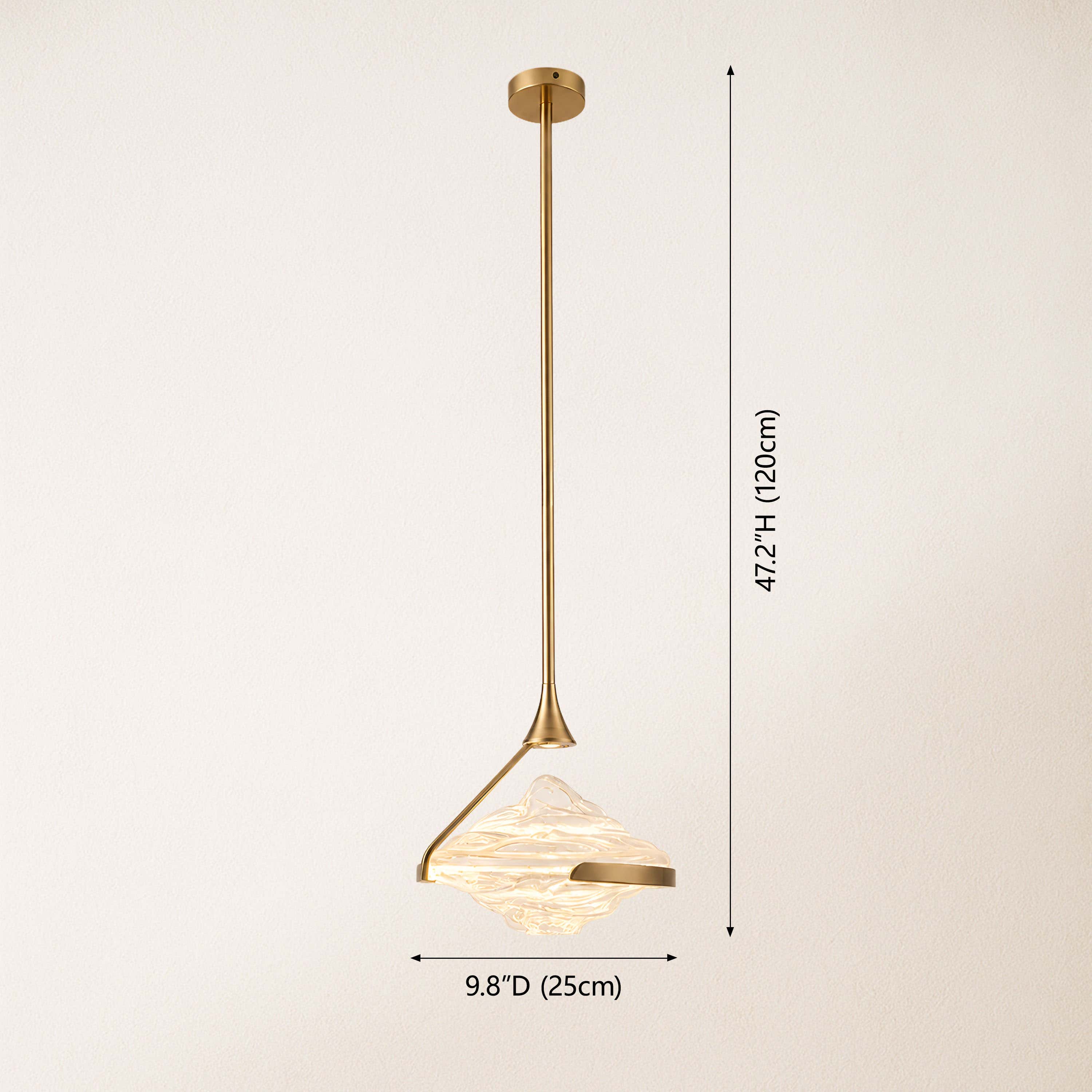 Rivelia Glass Wavy Pendant Light