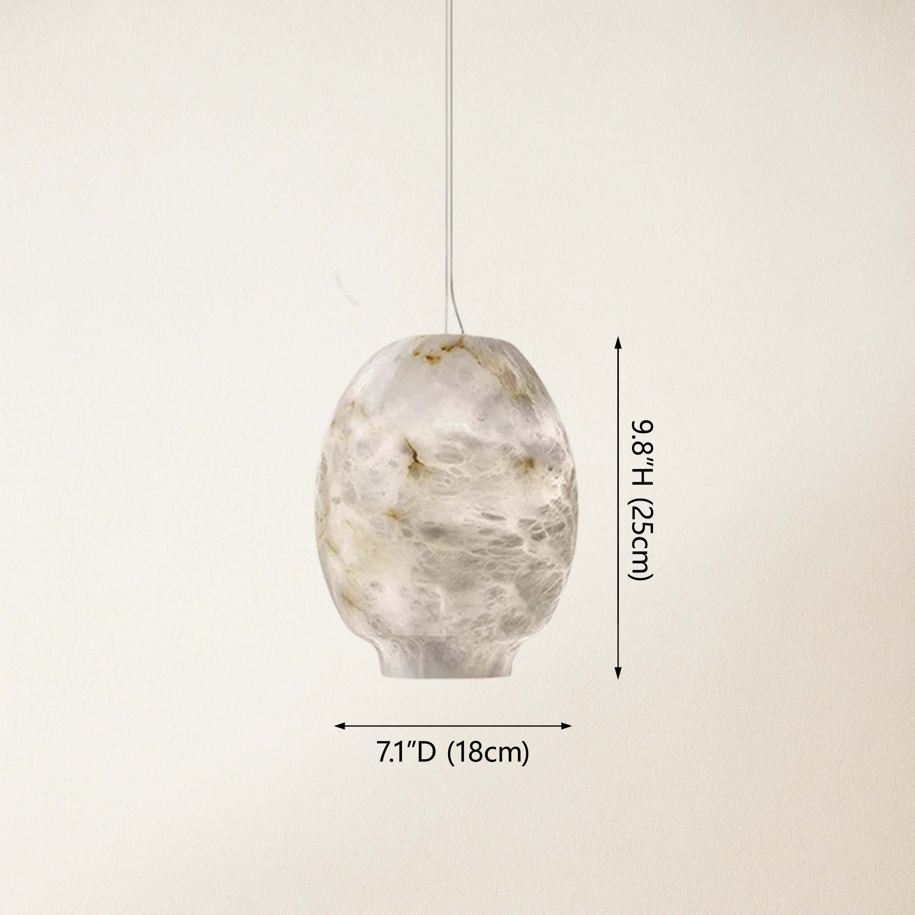 Dadaly Alabaster Lantern Small Art Round Pendant 7"W