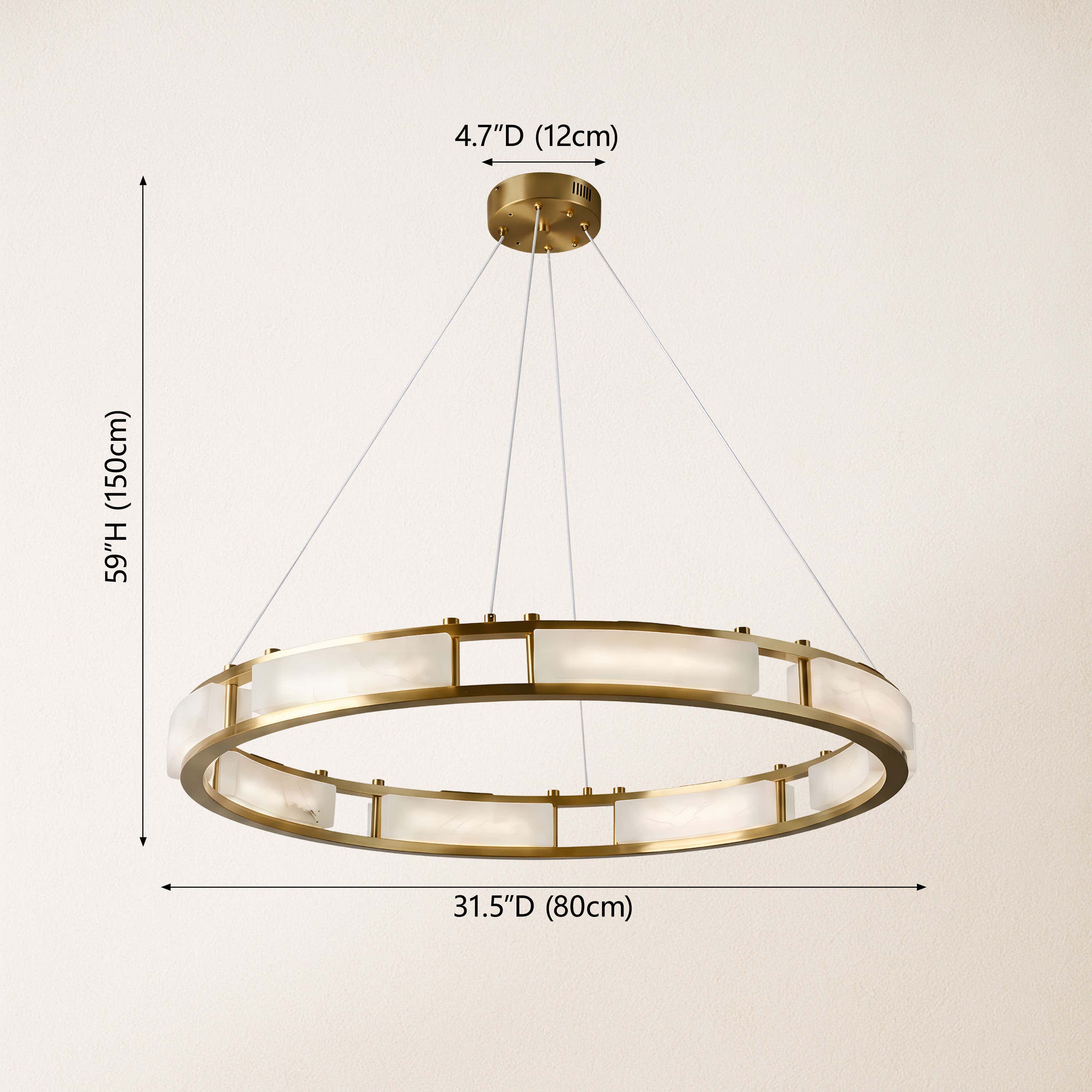 Serenique Qatar Alabaster Round Chandelier