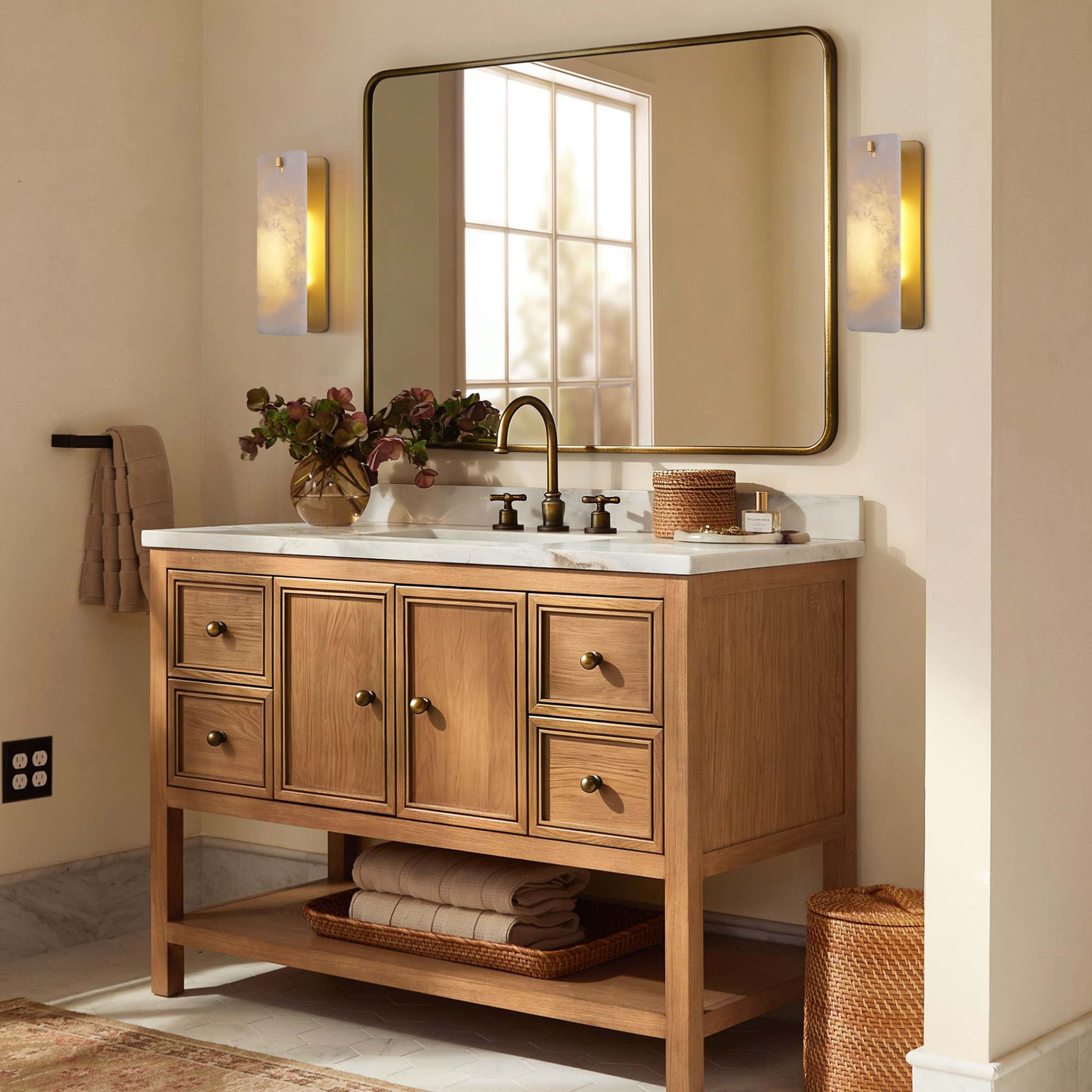 Lunara Alabaster Wall Sconce 16"H