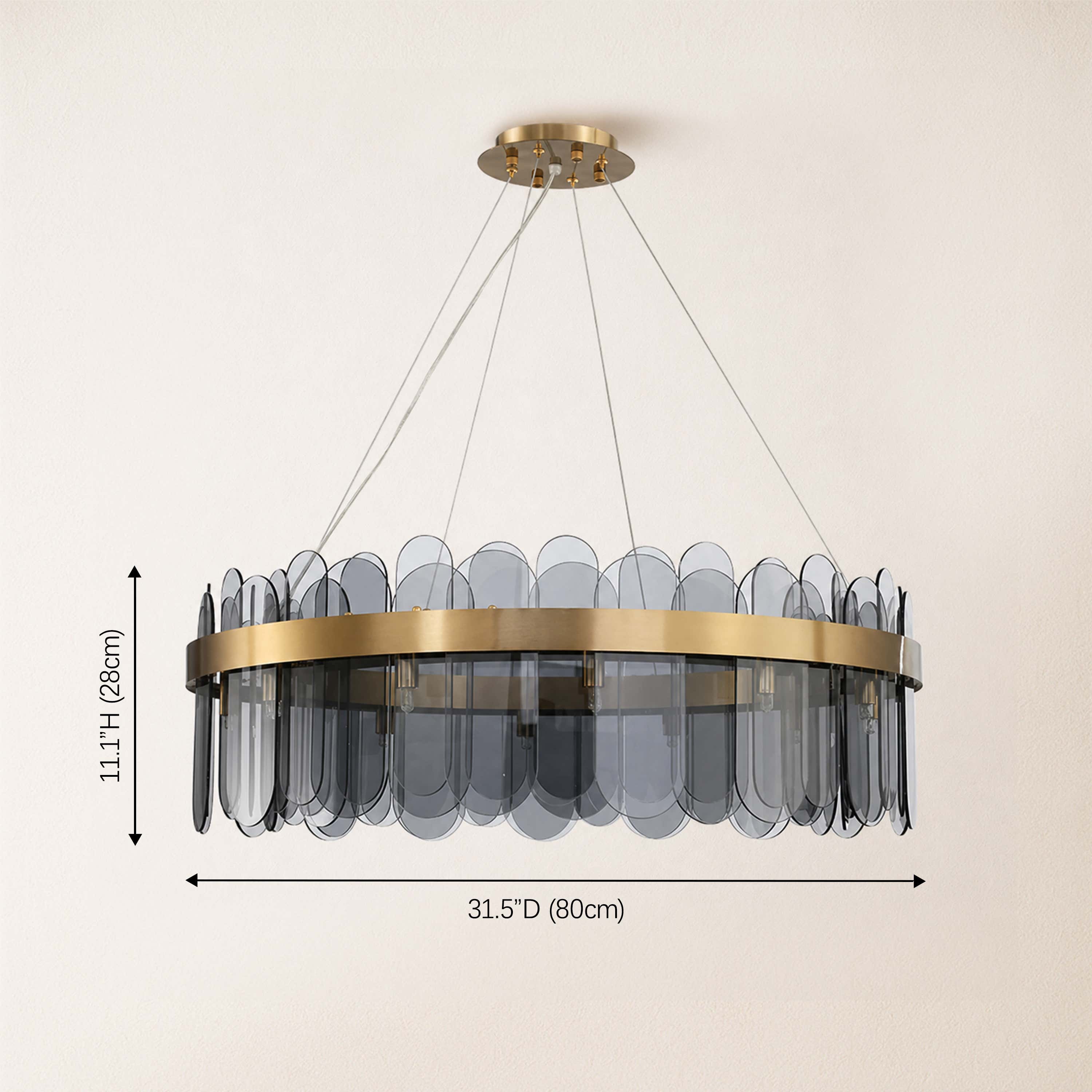 Prismora Glass Round Chandelier
