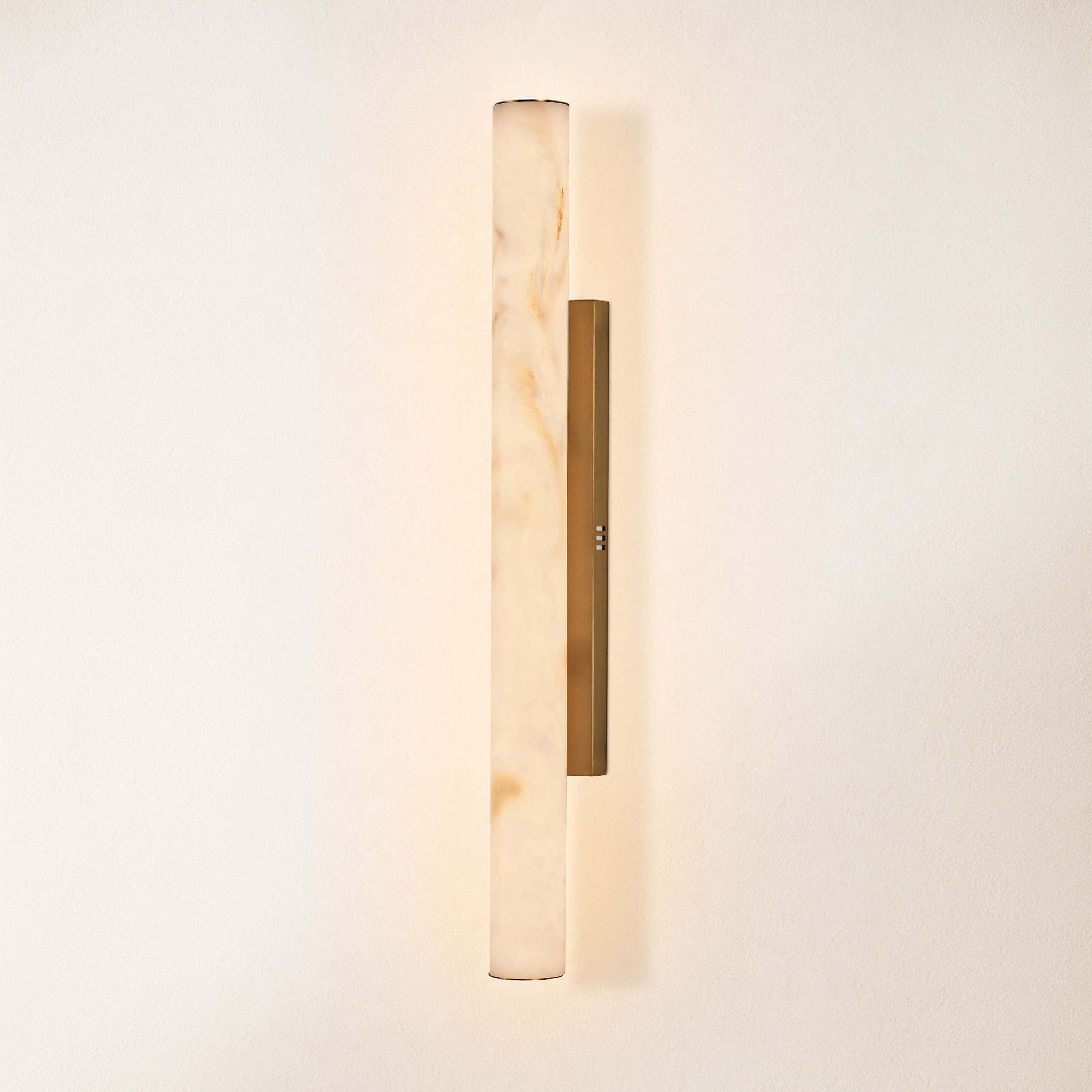Sylvia Palladian Resin Alabaster Texture Wall Sconce 36"H