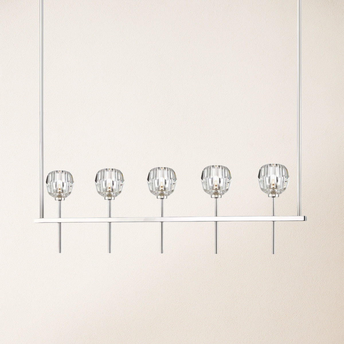 Parisian Crystal Linear Chandelier 46"L