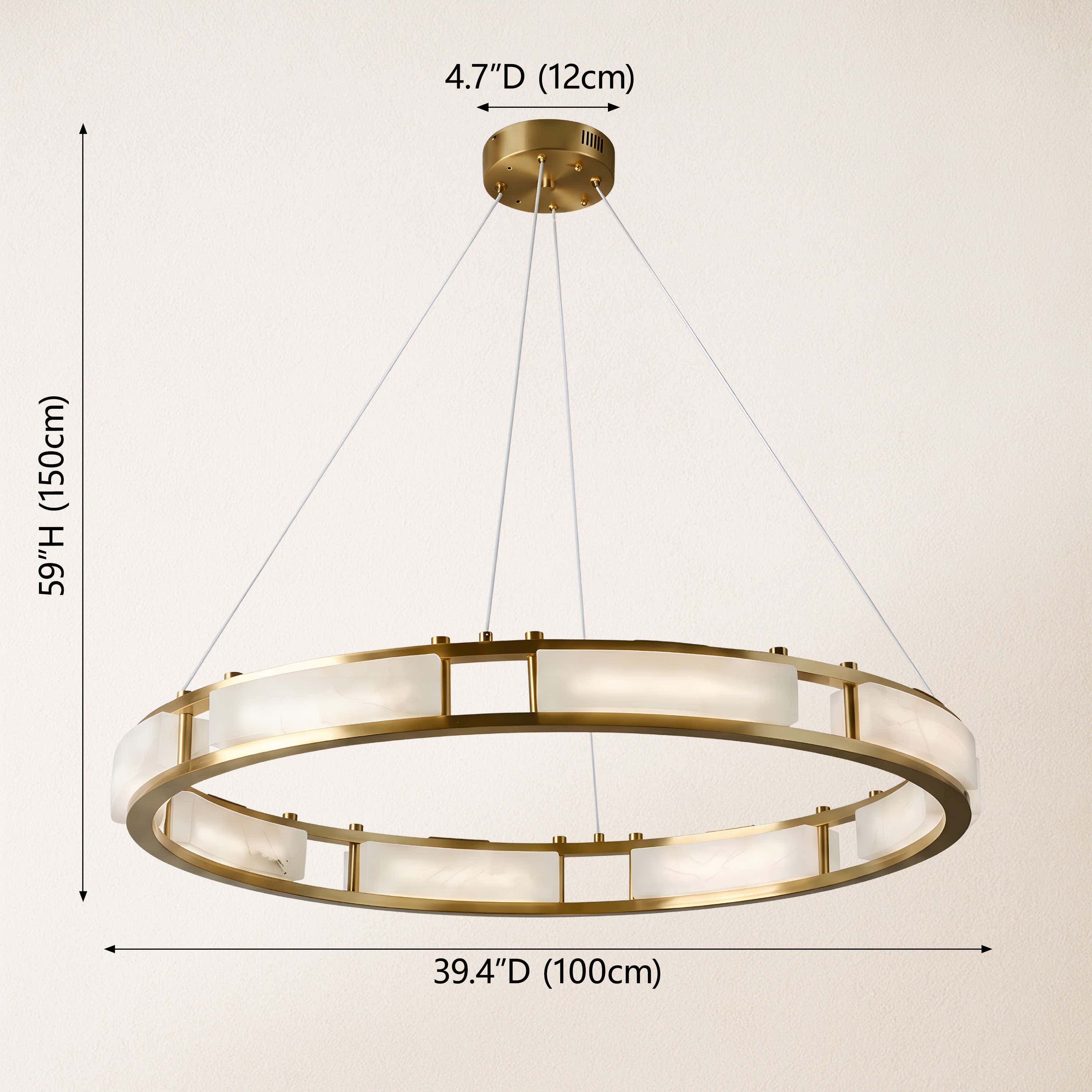 Serenique Qatar Alabaster Round Chandelier