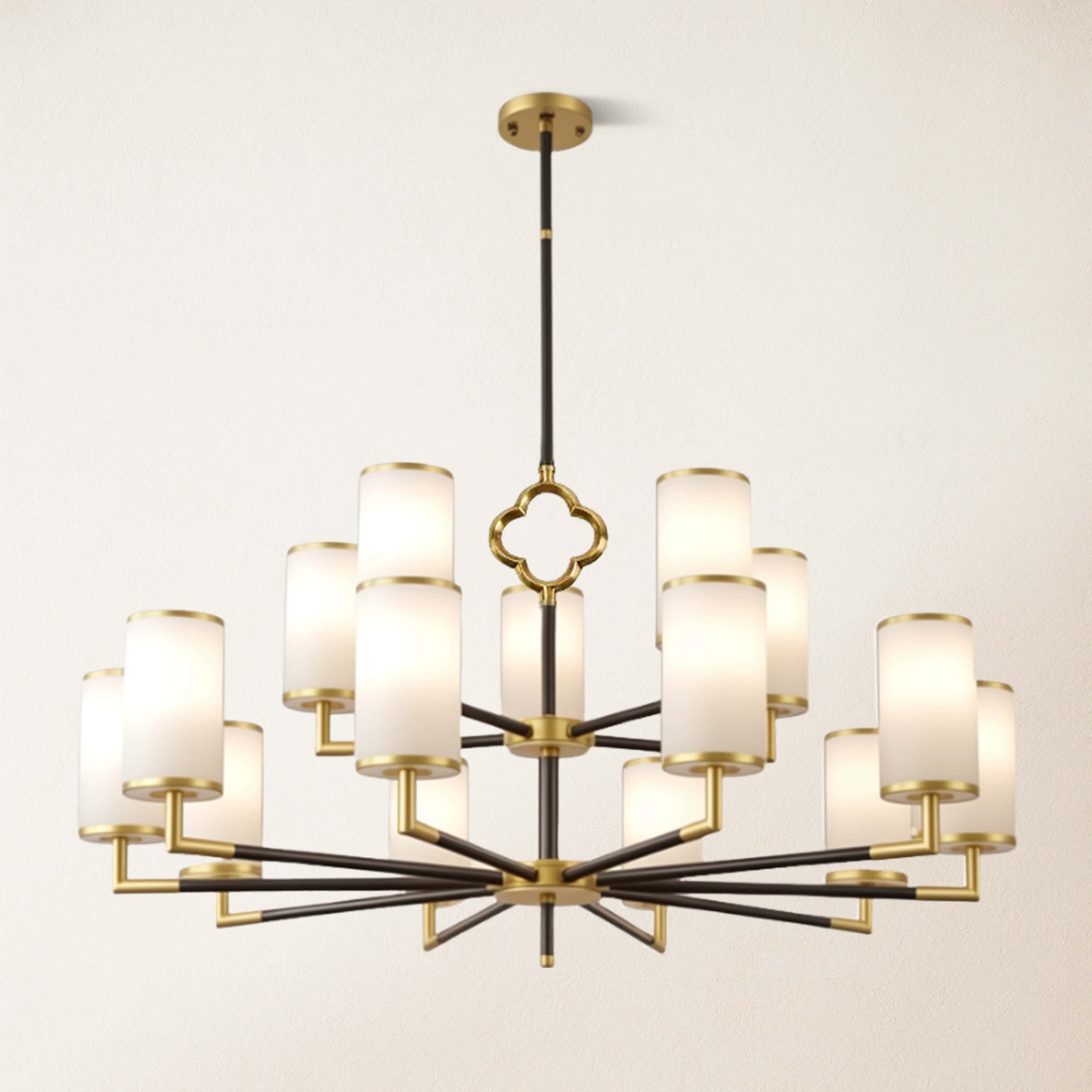 Moral Multi-layer Branda Alabaster Round chandelier 41"D#Finish_Gold