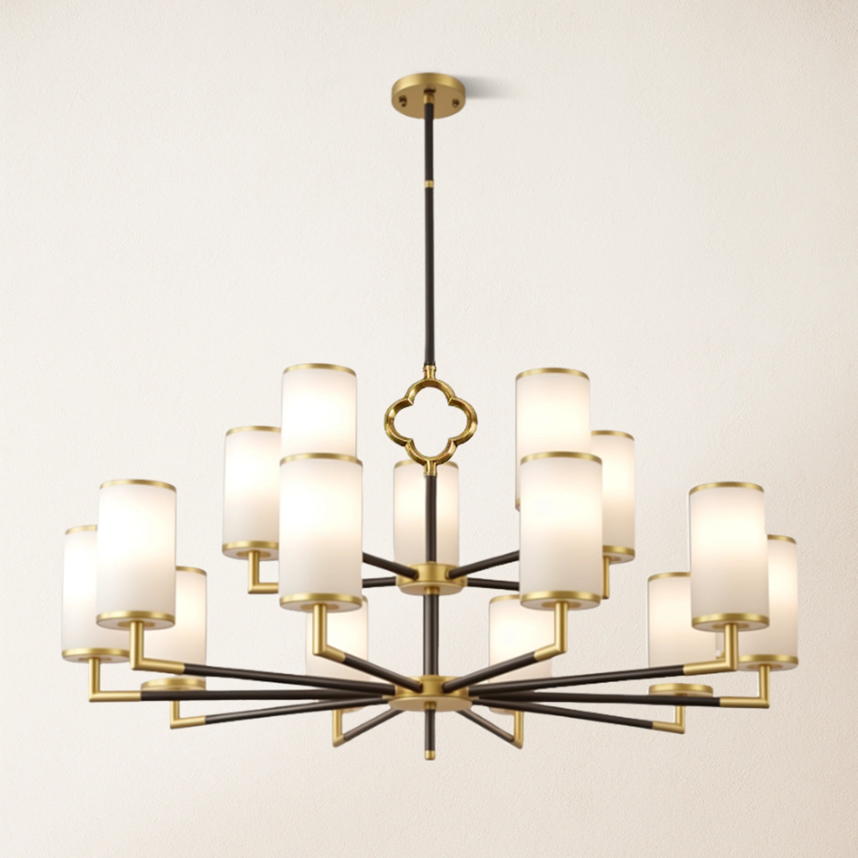 Moral Multi-layer Branda Alabaster Round chandelier 41"D#Finish_Gold