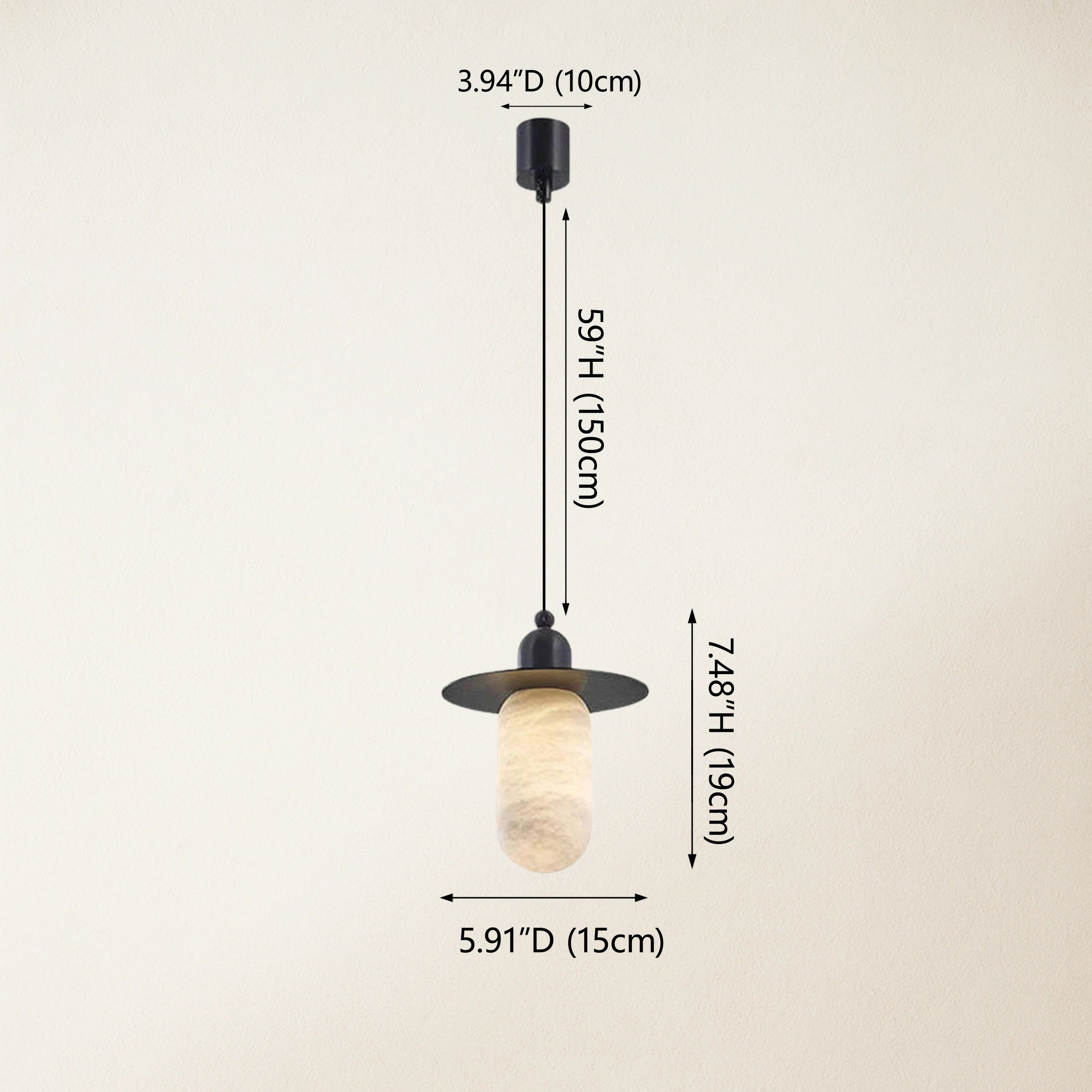 Bloom Alabaster Grace Pendant 8" H